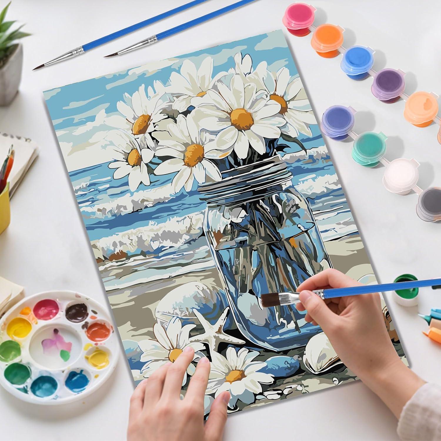 Kit de Pintura por Números Skyboda Floral 30x20cm Enmarcado