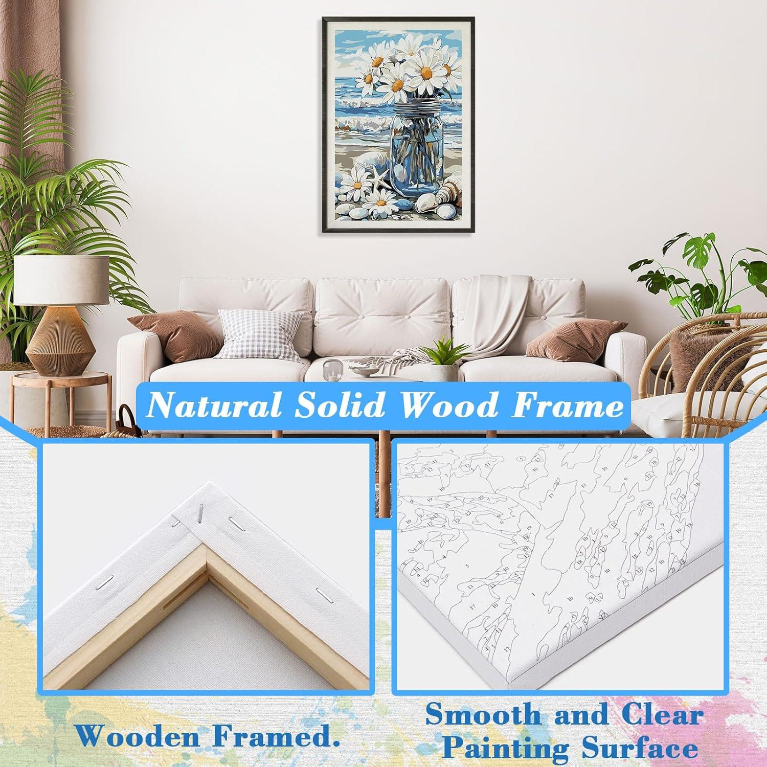 Kit de Pintura por Números Skyboda Floral 30x20cm Enmarcado