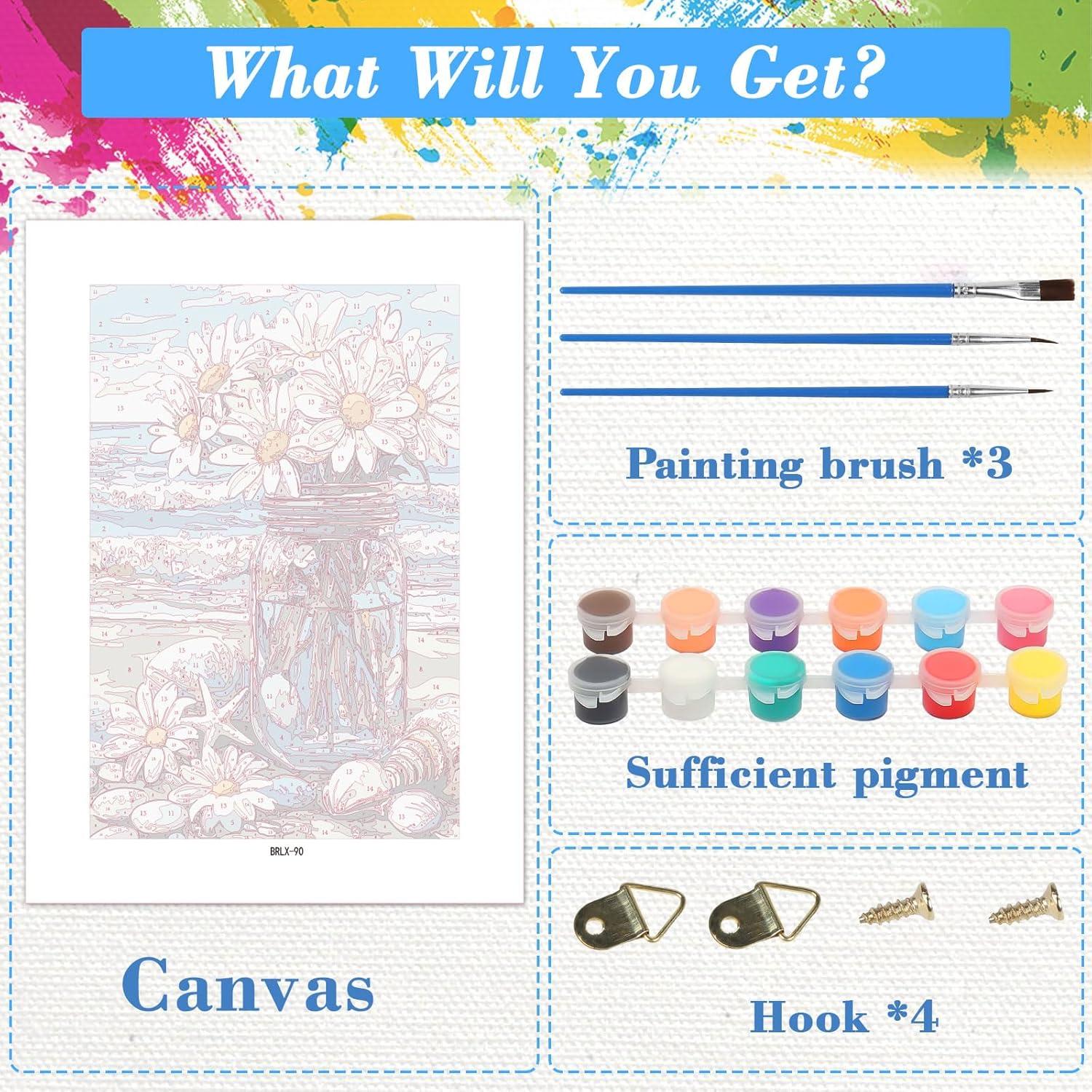 Kit de Pintura por Números Skyboda Floral 30x20cm Enmarcado