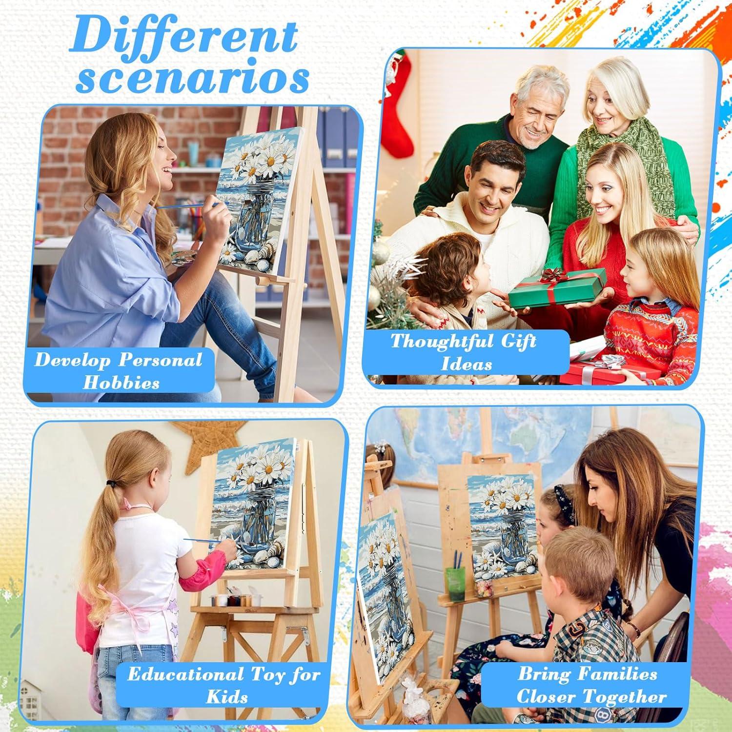 Kit de Pintura por Números Skyboda Floral 30x20cm Enmarcado