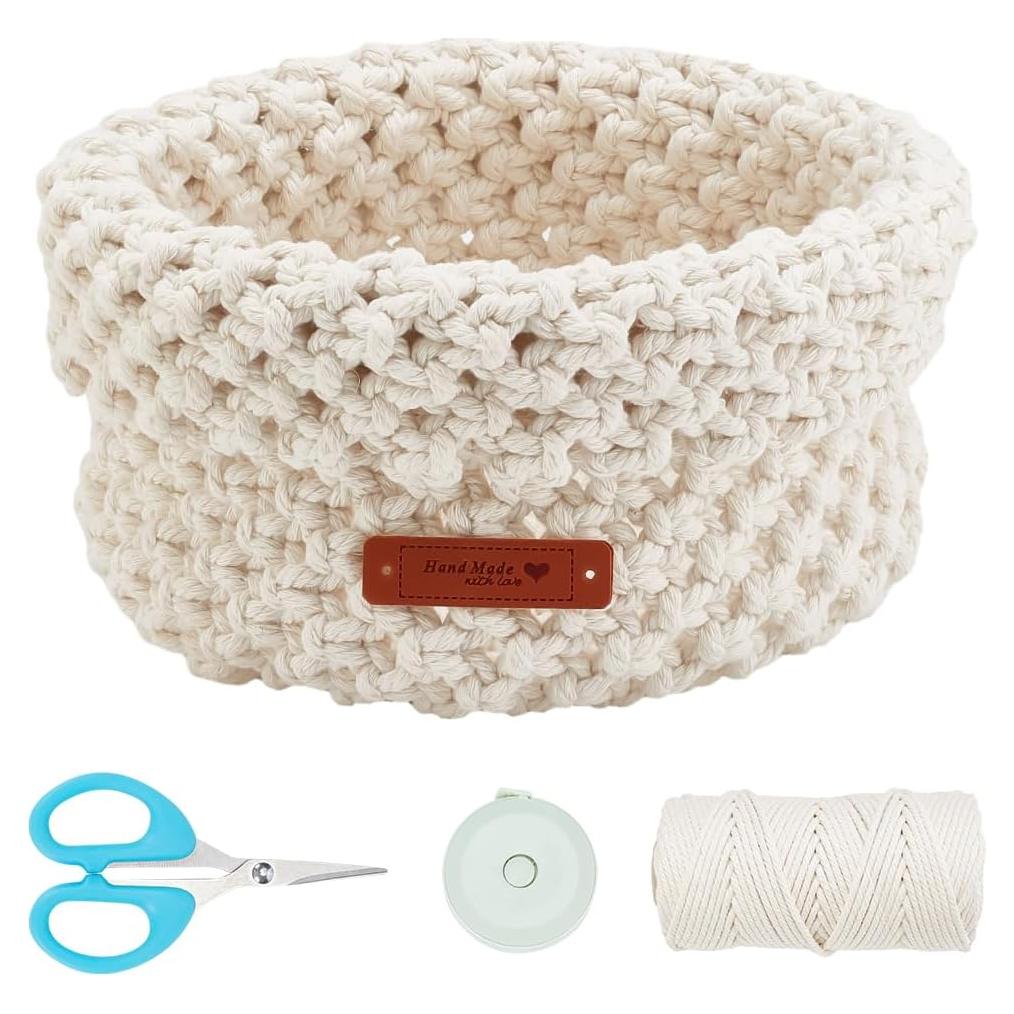 Kit de Cesta de Macramé FREEBLOSS - 100m Algodón DIY con Video