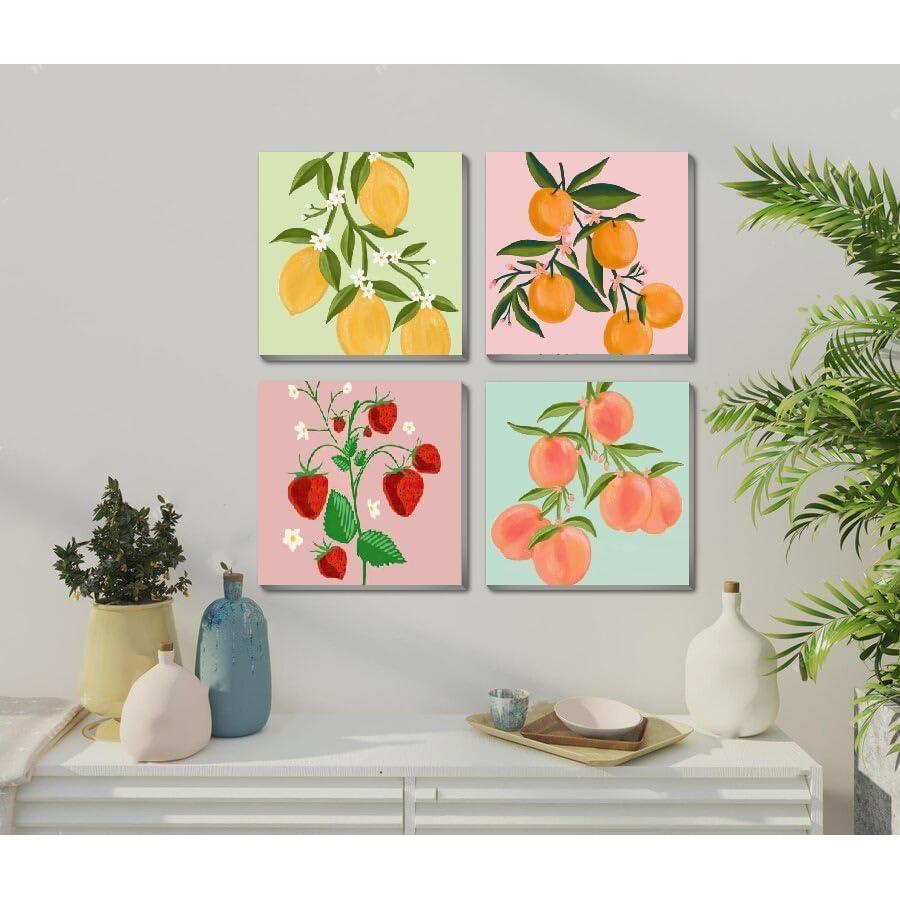 Kit de Pintura por Números Amzdiyfun Frutas 19.8x19.8cm