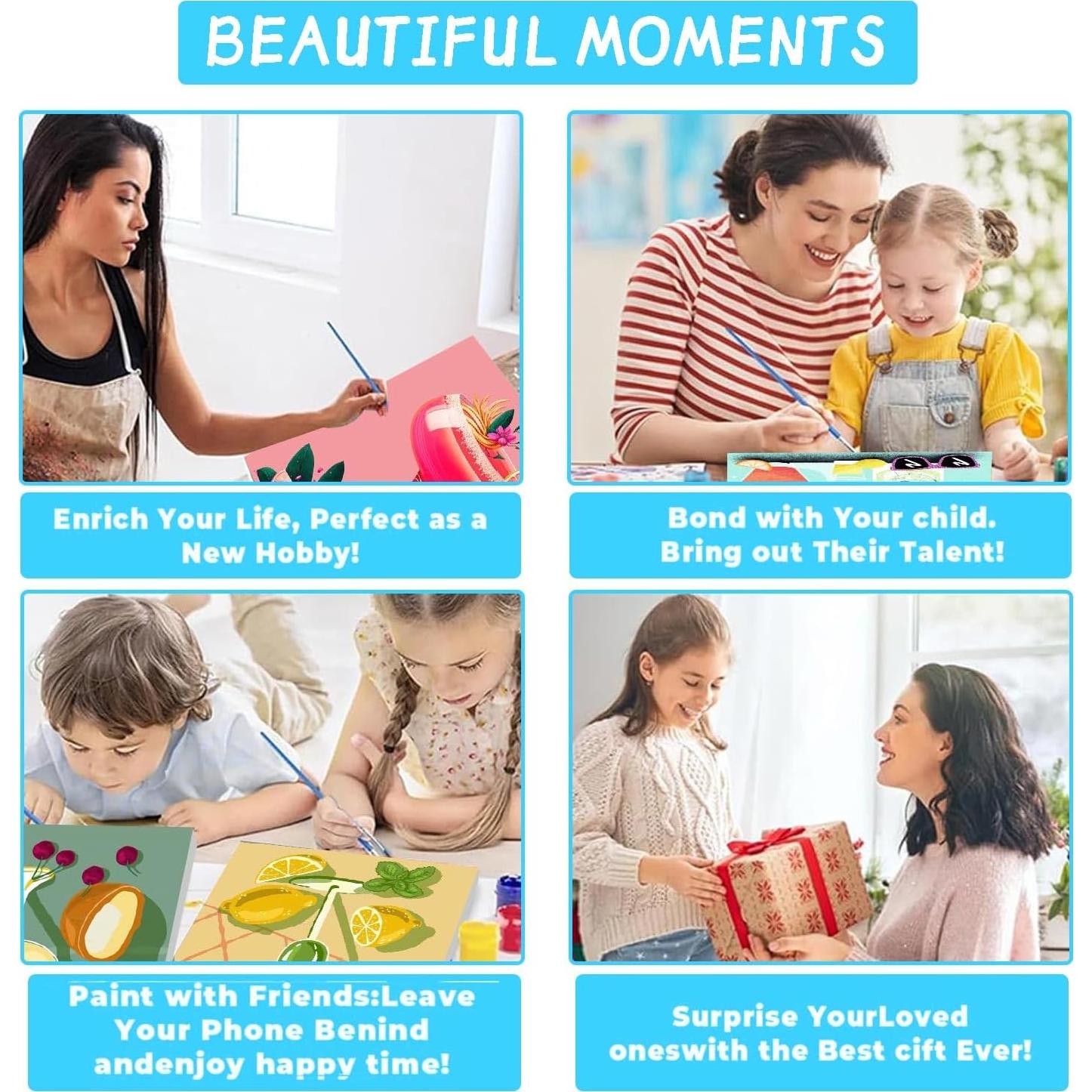 Kit de Pintura por Números Amzdiyfun Frutas 19.8x19.8cm