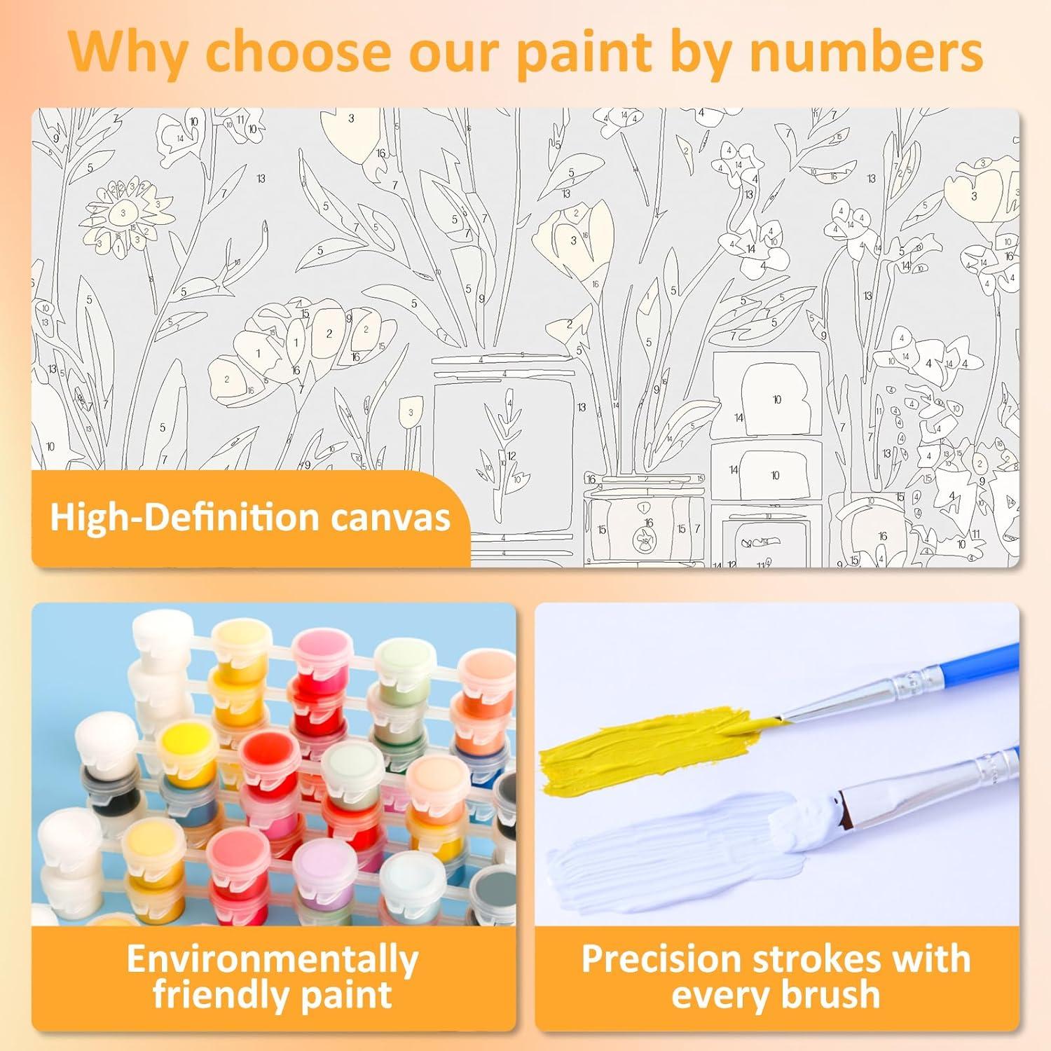 Kit de Pintura por Números Mandun 30x30cm con Marco y Regalo