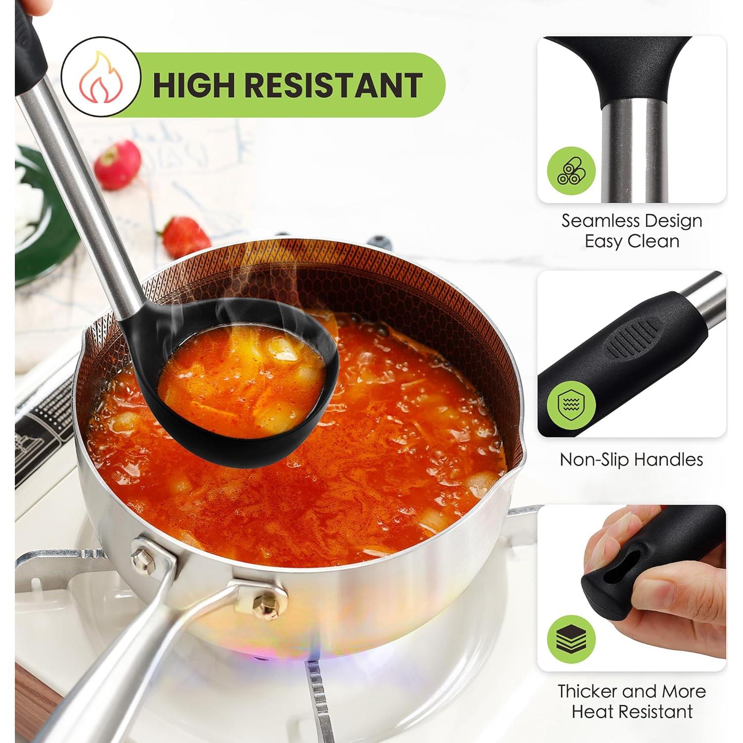 Juego de Utensilios de Cocina Fyvva 35 Piezas Silicona Negro