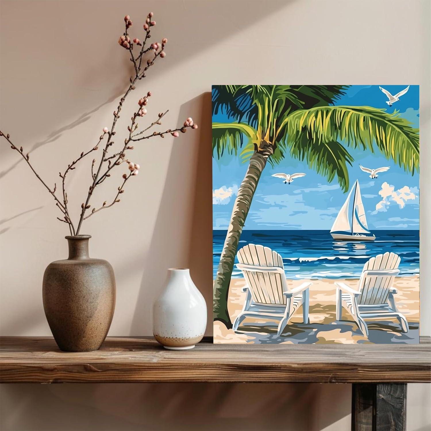 Kit de Pintura por Números xcemhil Playa 40.64x50.8 cm