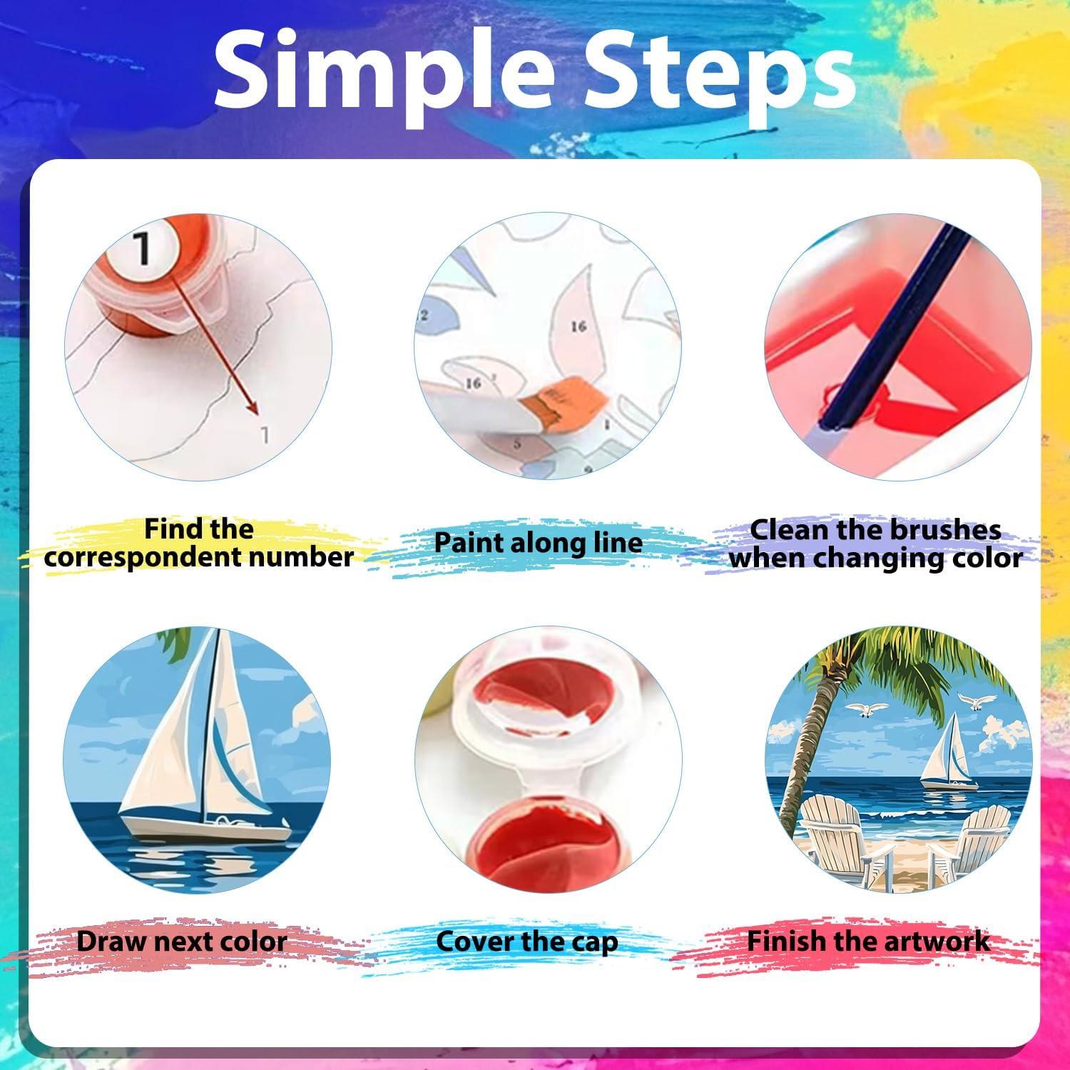 Kit de Pintura por Números xcemhil Playa 40.64x50.8 cm