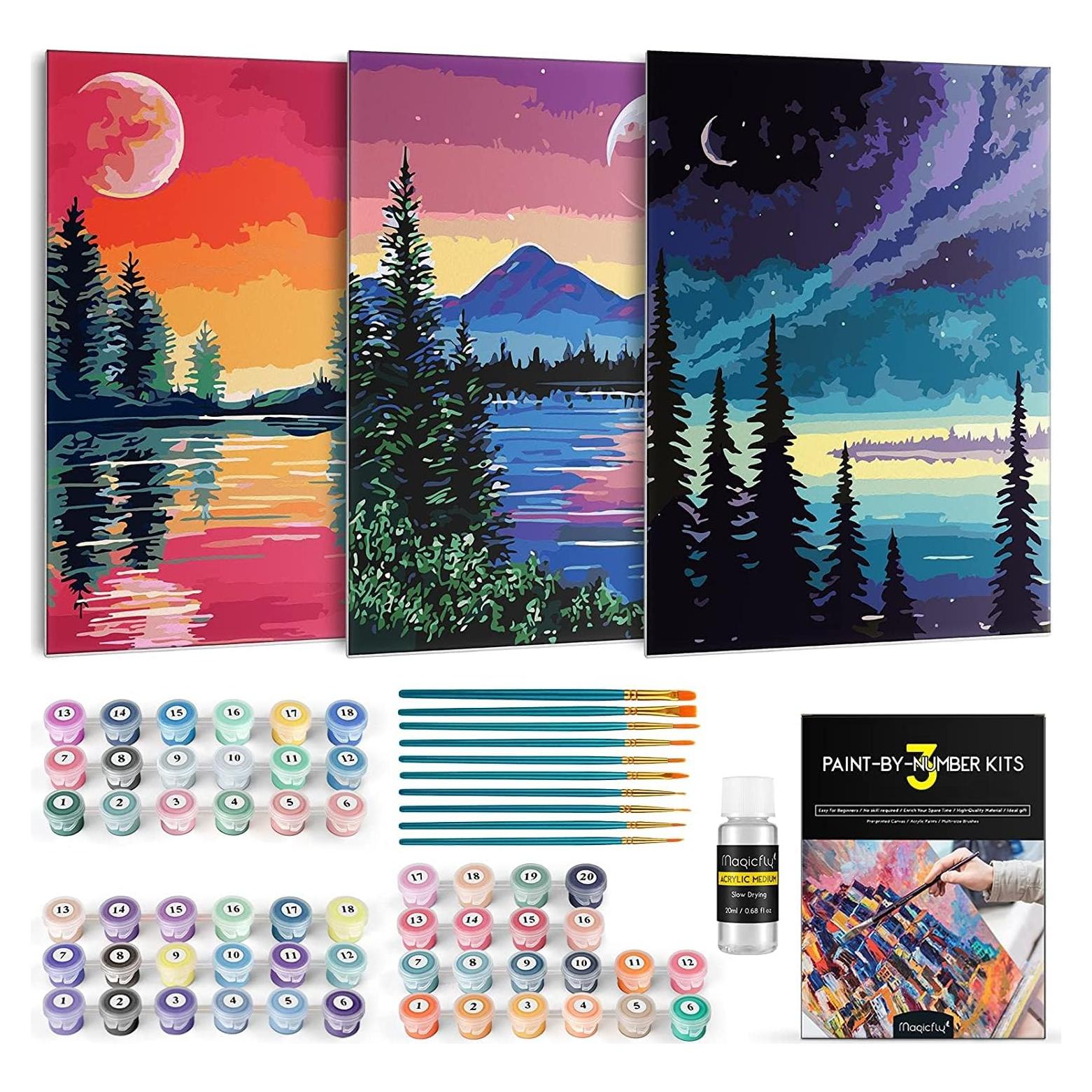 Kit de Pintura por Números Magicfly 3 Paneles 22.86x30.48 cm