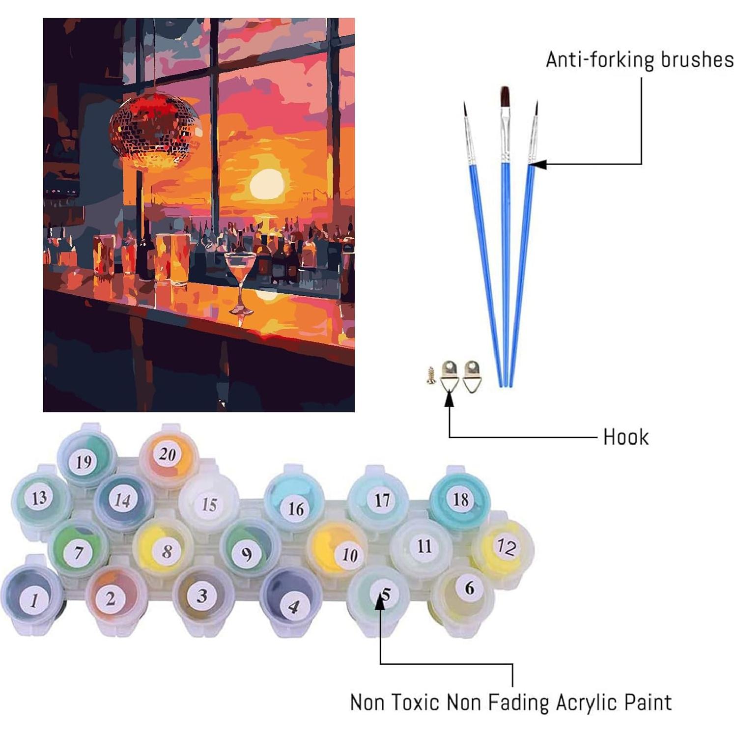 Kit de Pintura por Números Acrílica Canrichshop 40.64x50.8cm