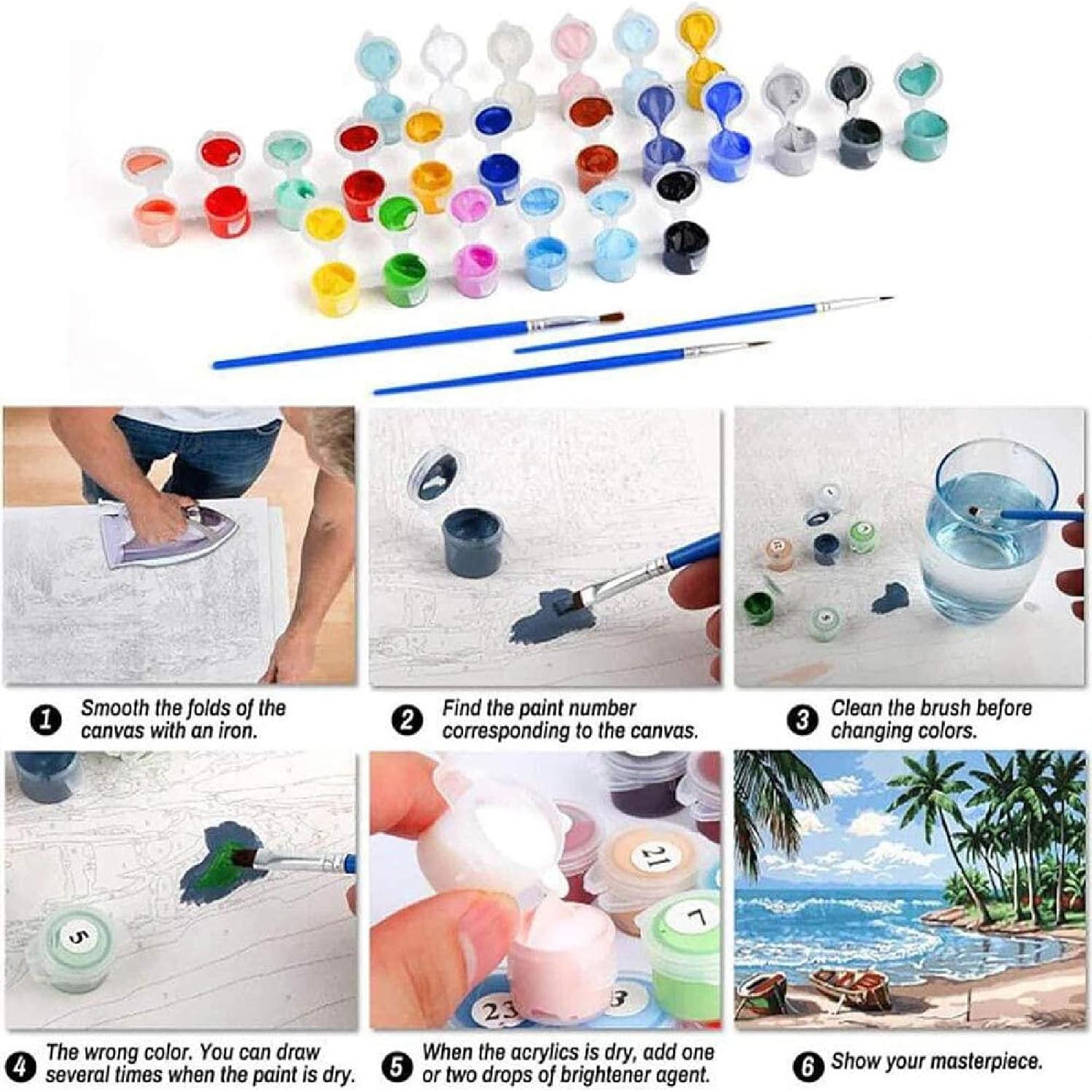 Kit de Pintura por Números Acrílica Canrichshop 40.64x50.8cm