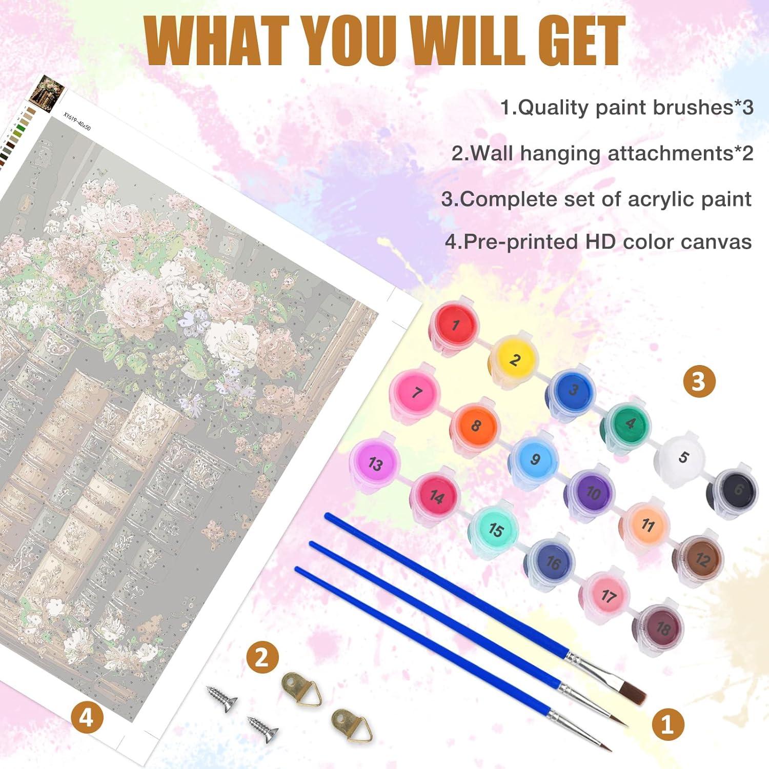 Kit de Pintura por Números Lxmsja para Adultos 50x40 cm