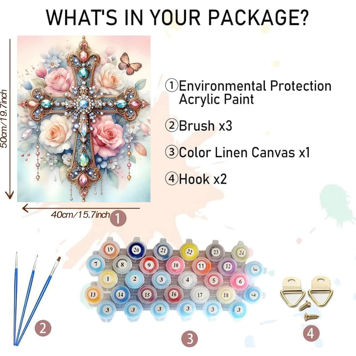 Kit de Pintura por Números MBNTJHT 40x50 cm para Adultos