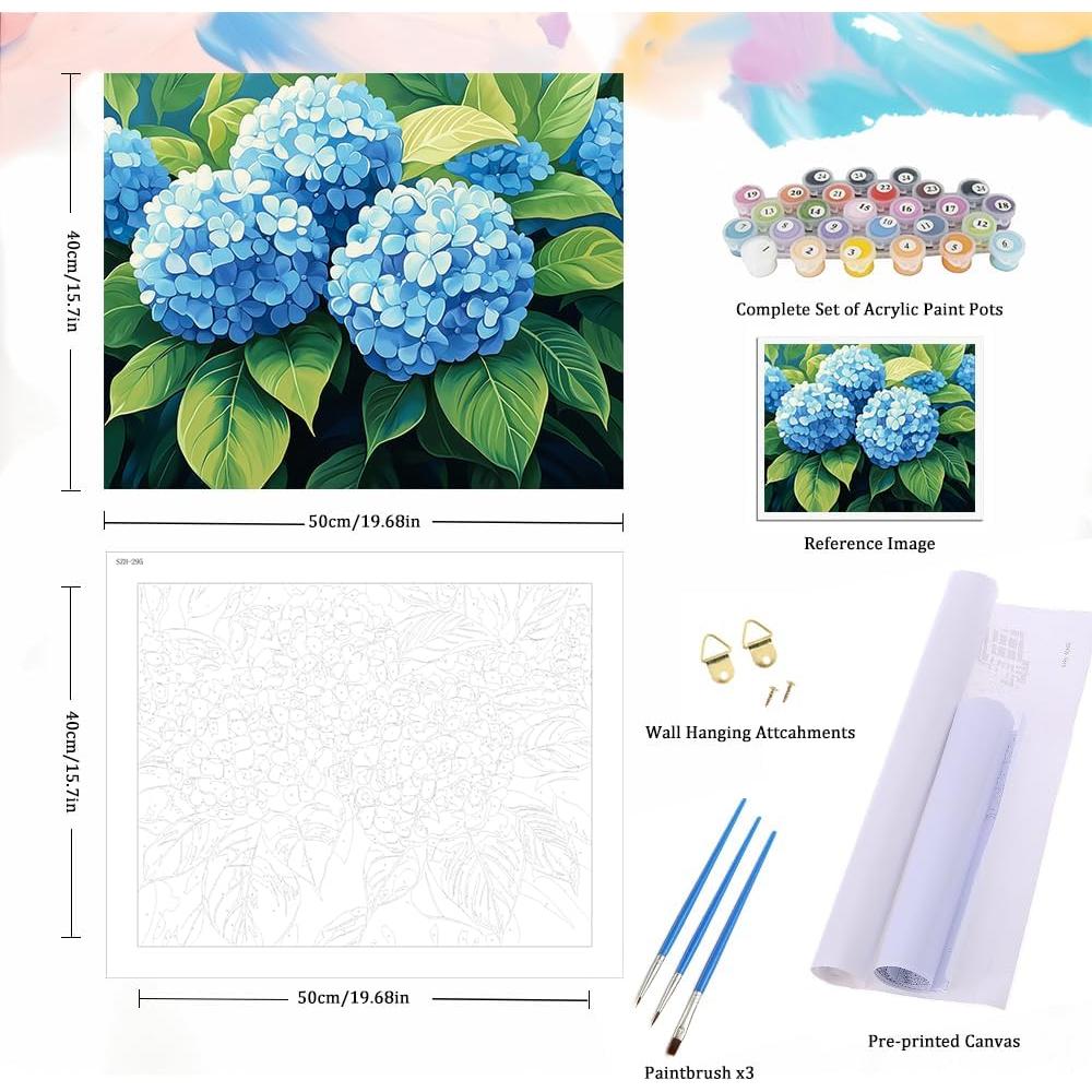 Kit de Pintura por Números Natuyalo Acrílico 40.64x50.8cm Flores