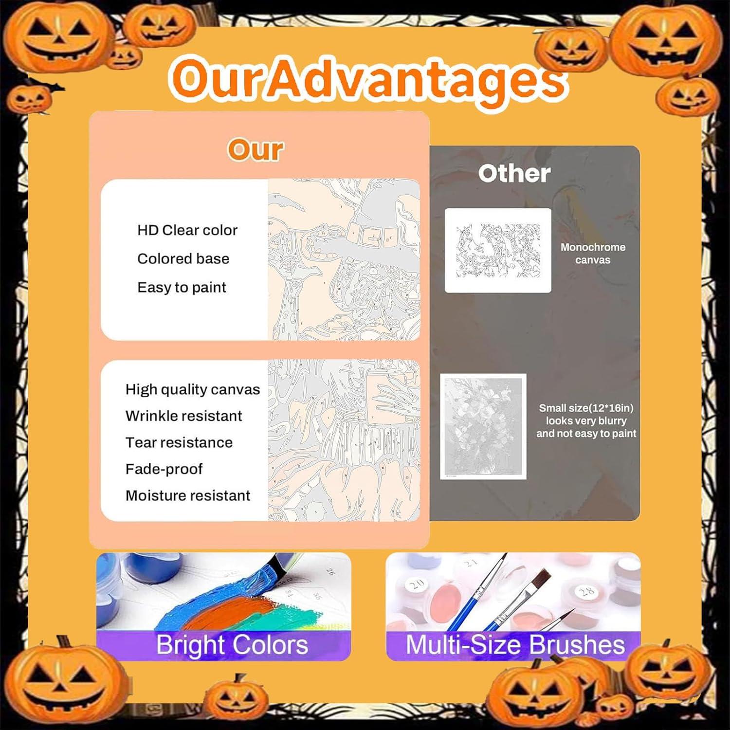 Pintura por Números XACKCME Halloween 40.6x50.8 cm DIY