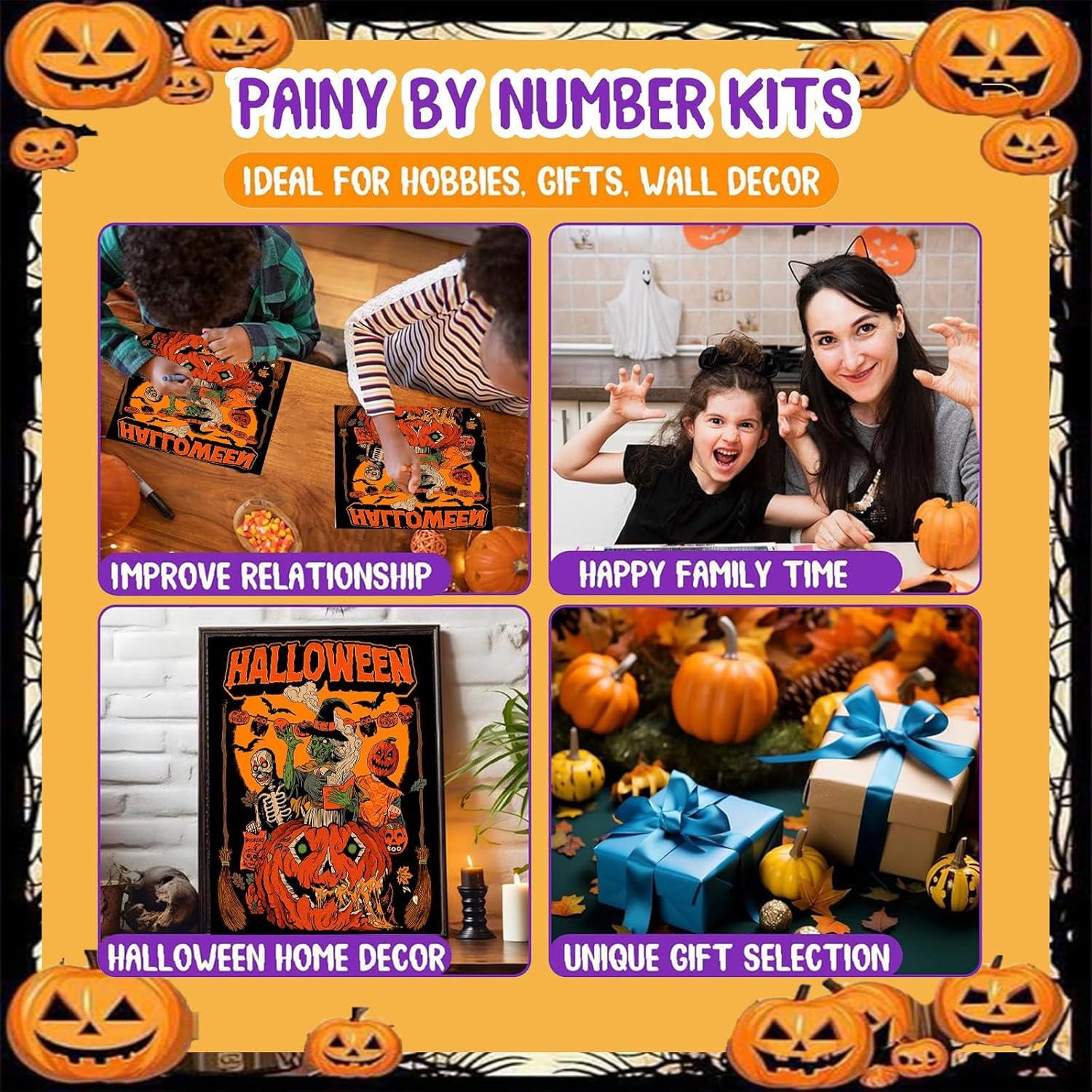 Pintura por Números XACKCME Halloween 40.6x50.8 cm DIY