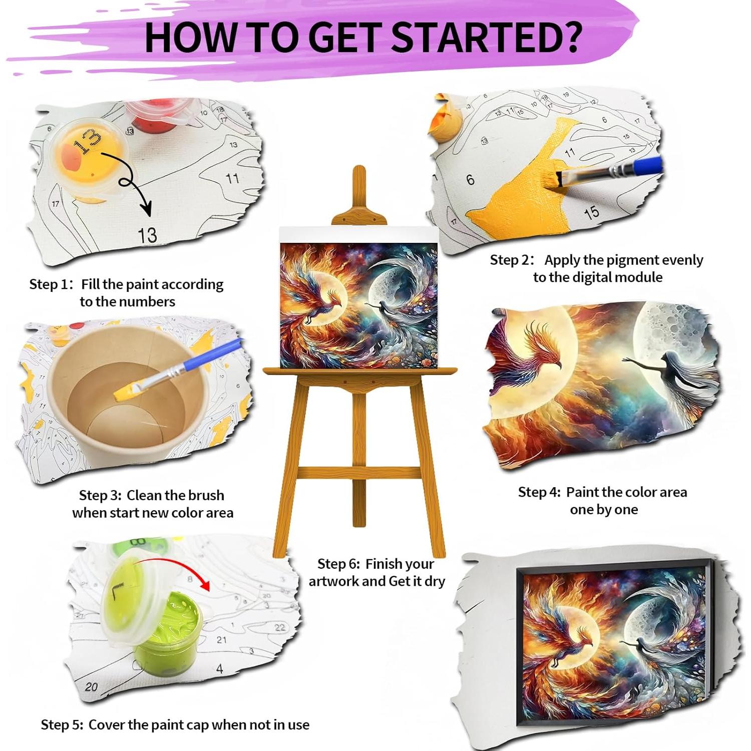 Kit de Pintura por Números YALKIN 40x50cm para Adultos