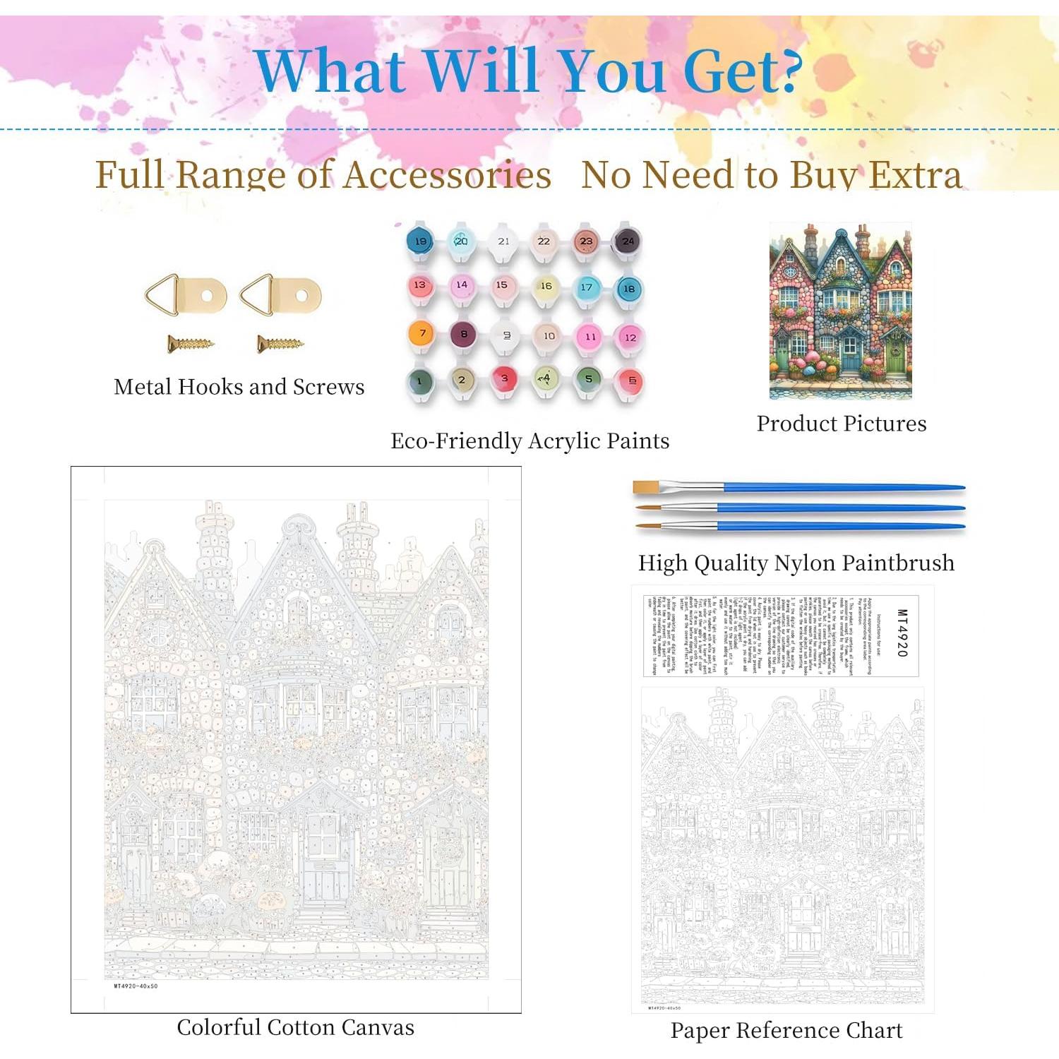 Kit de Pintura por Números Miairivy 40.64x50.8 cm Adultos