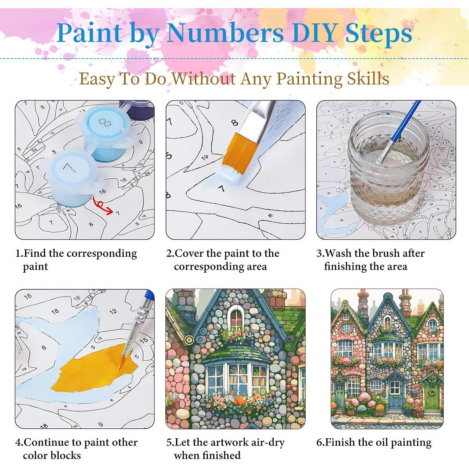 Kit de Pintura por Números Miairivy 40.64x50.8 cm Adultos