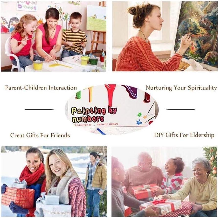 Kit de Pintura por Números KOMI Chica de Sueño Negra 40x51cm