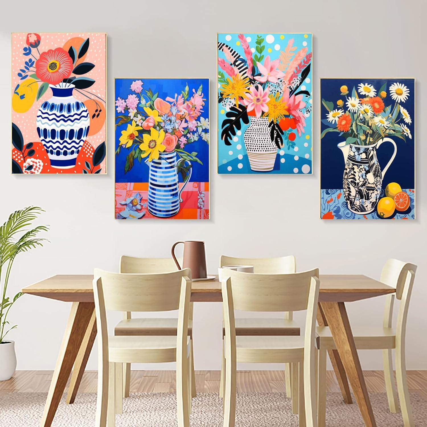 Kit de Pintura por Números Adultos Bleihum Floral 20x30 cm