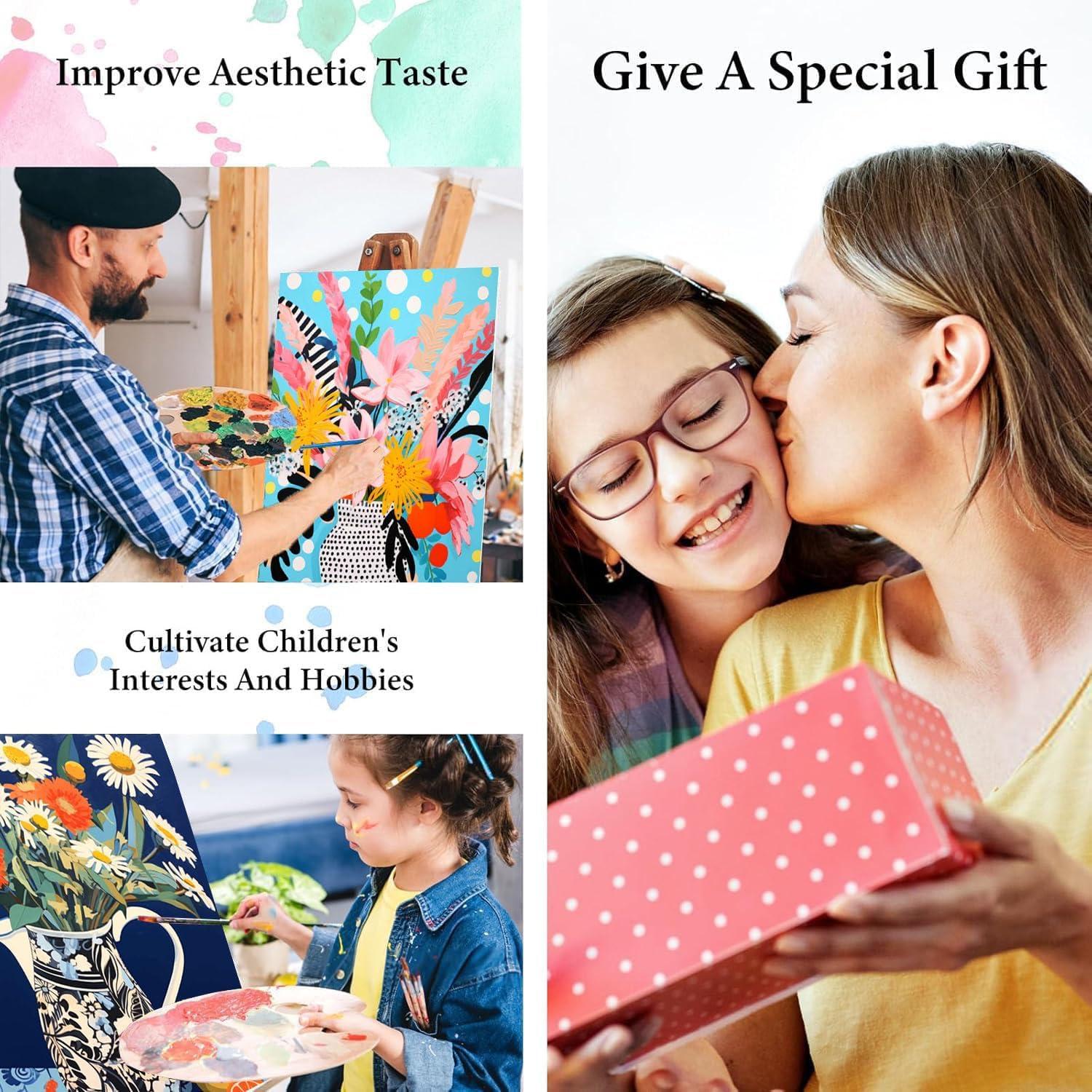 Kit de Pintura por Números Adultos Bleihum Floral 20x30 cm