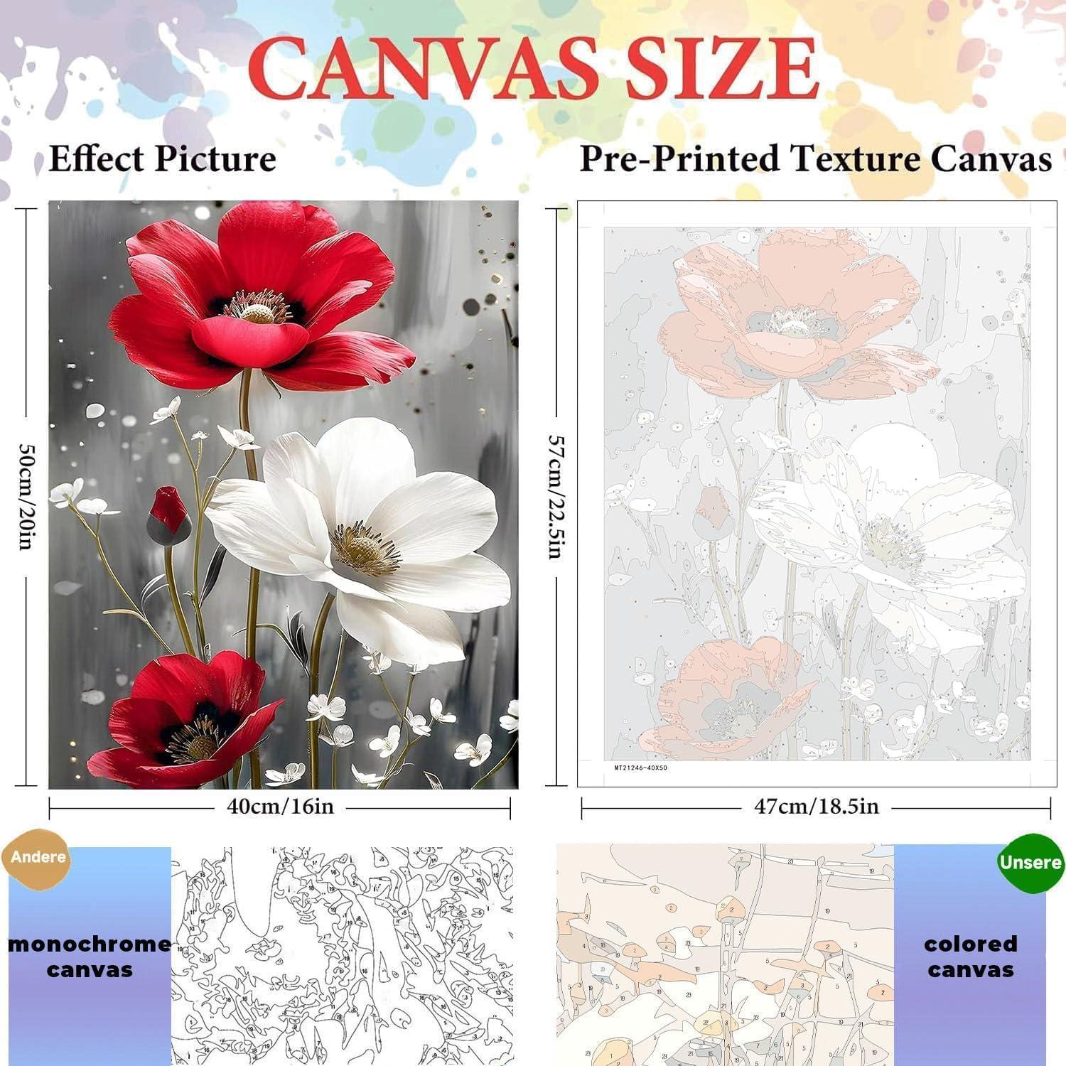 Kit de Pintura por Números Ajepon 40x50 cm Floral