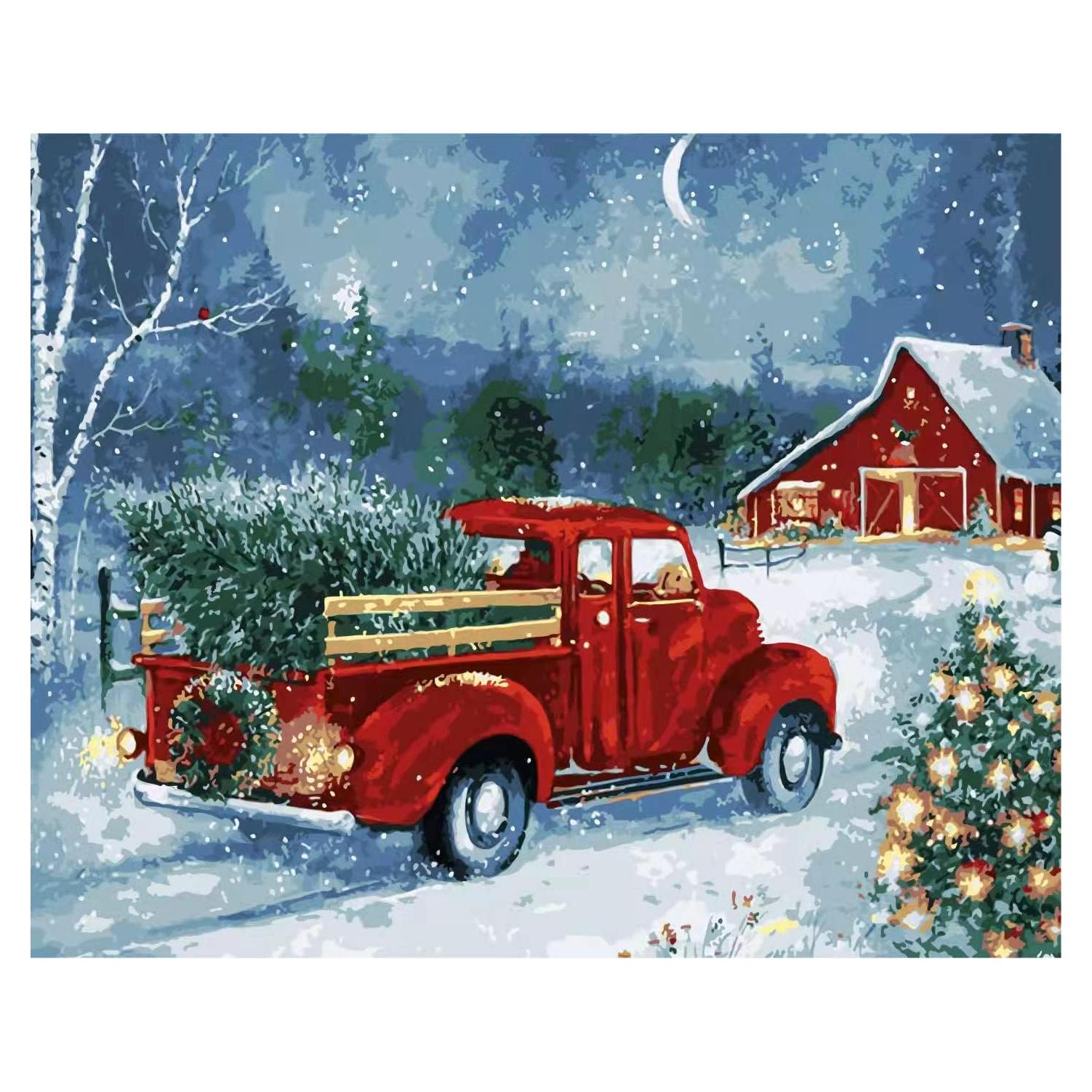 Pintar por Números Eiazuiks Navidad 40.6x50.8 cm con Pinceles