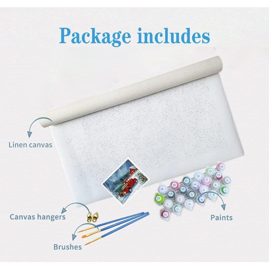 Pintar por Números Eiazuiks Navidad 40.6x50.8 cm con Pinceles