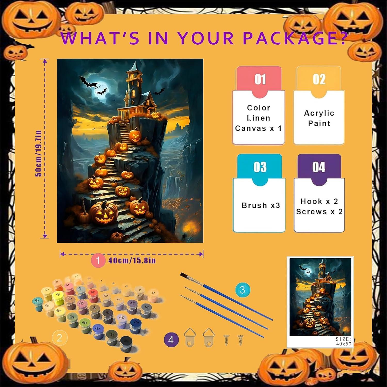 Kit de Pintura por Números Halloween CVIOKRDU 50x40cm