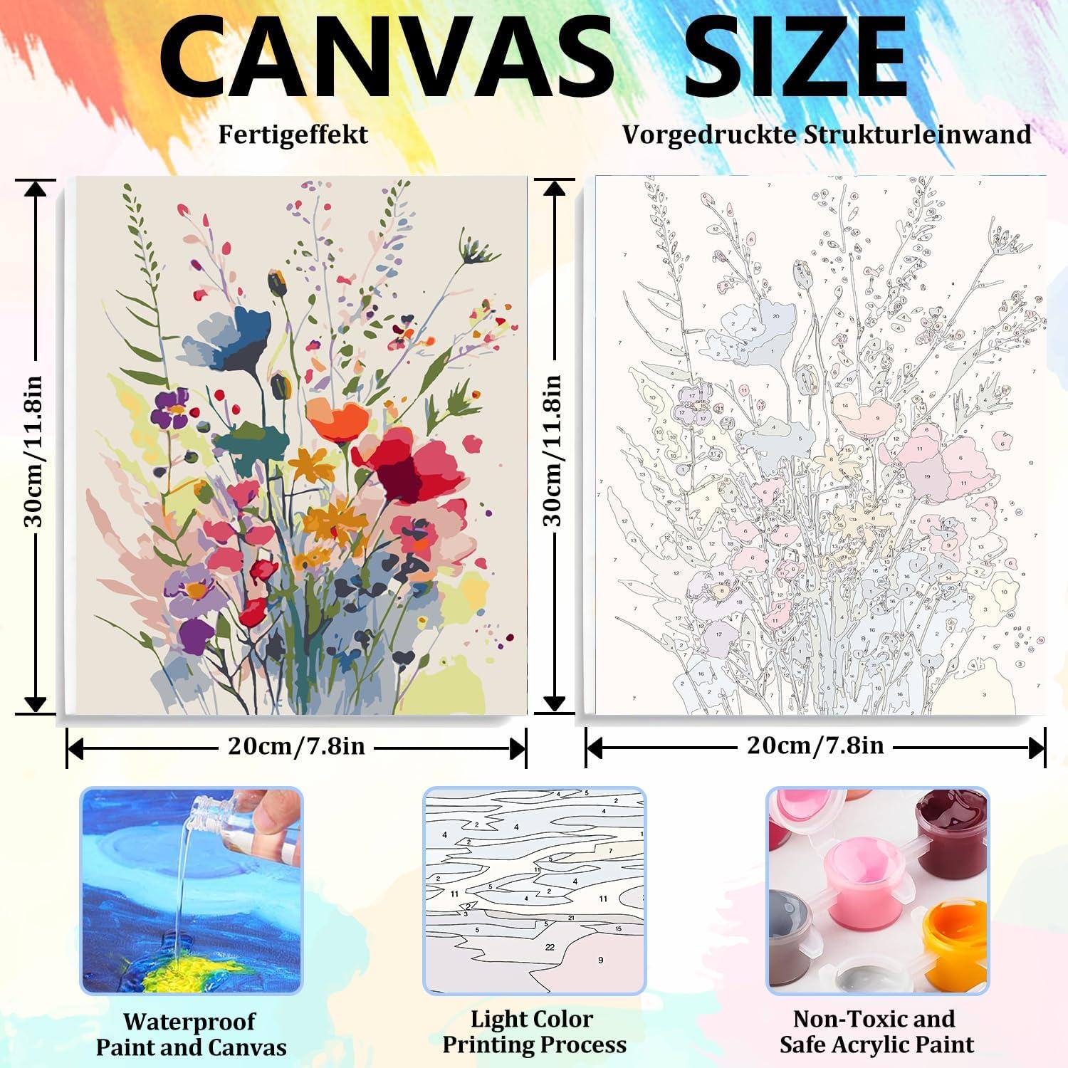 Kit de Pintura por Números Aestalrcus 20x30cm Flores