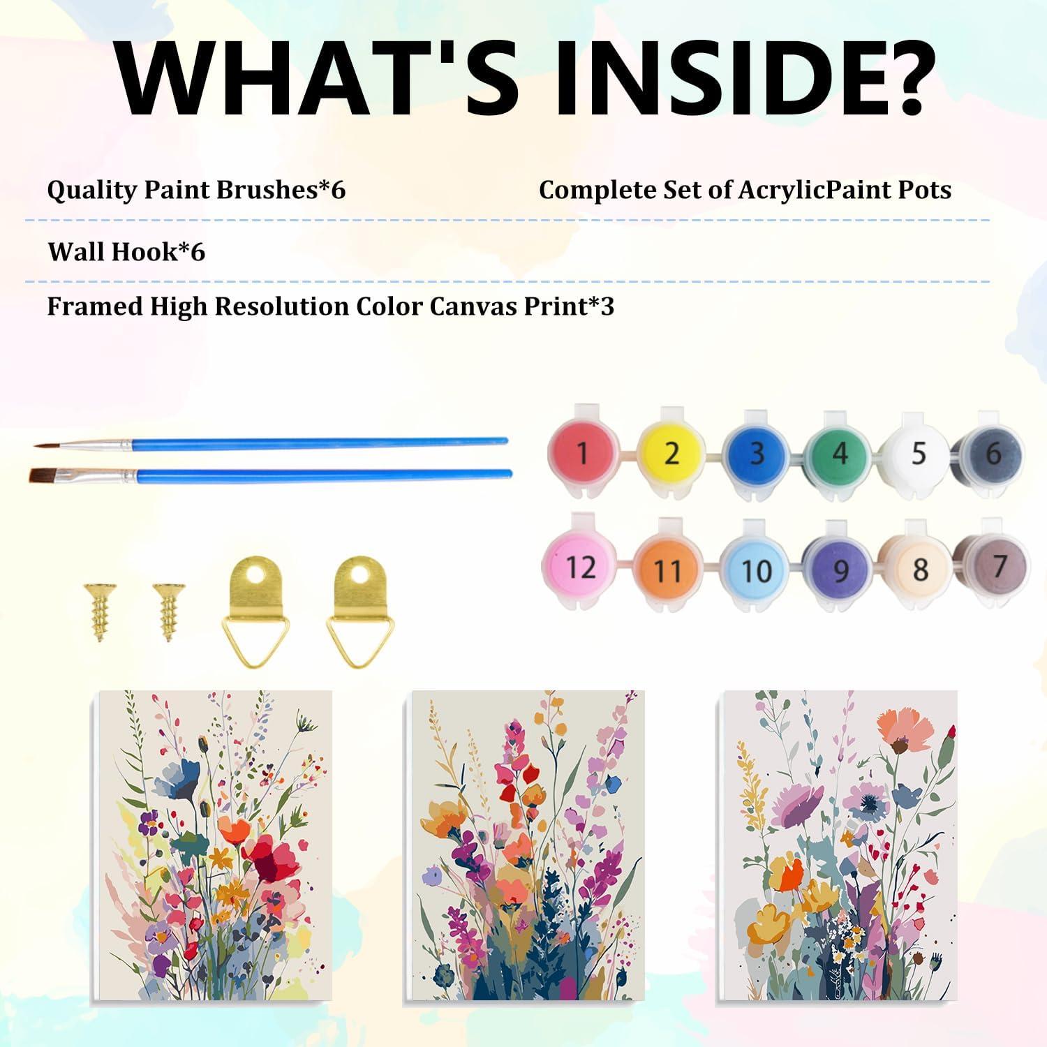 Kit de Pintura por Números Aestalrcus 20x30cm Flores