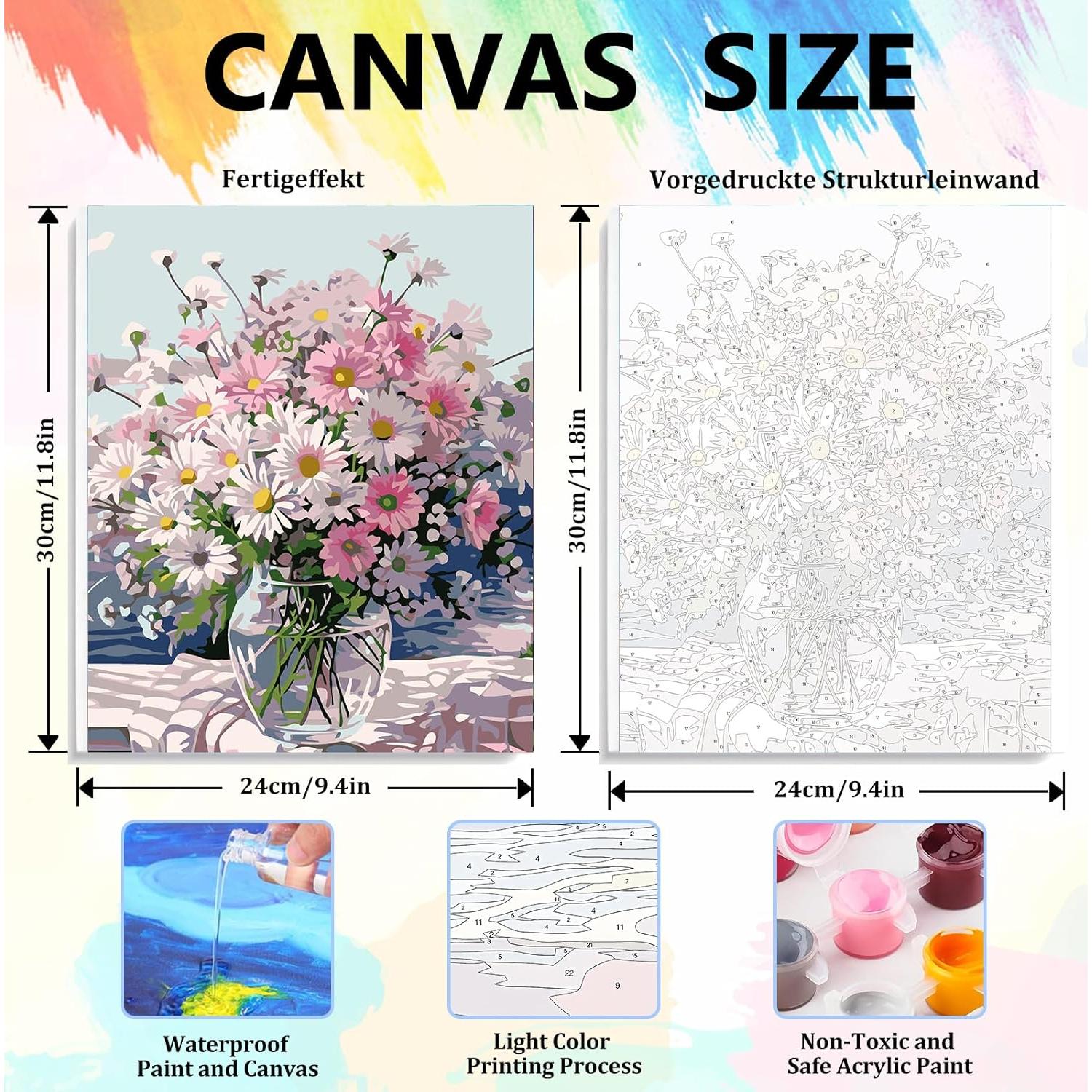 Kit de Pintura por Números Aestalrcus 25.4x30.5 cm Flores