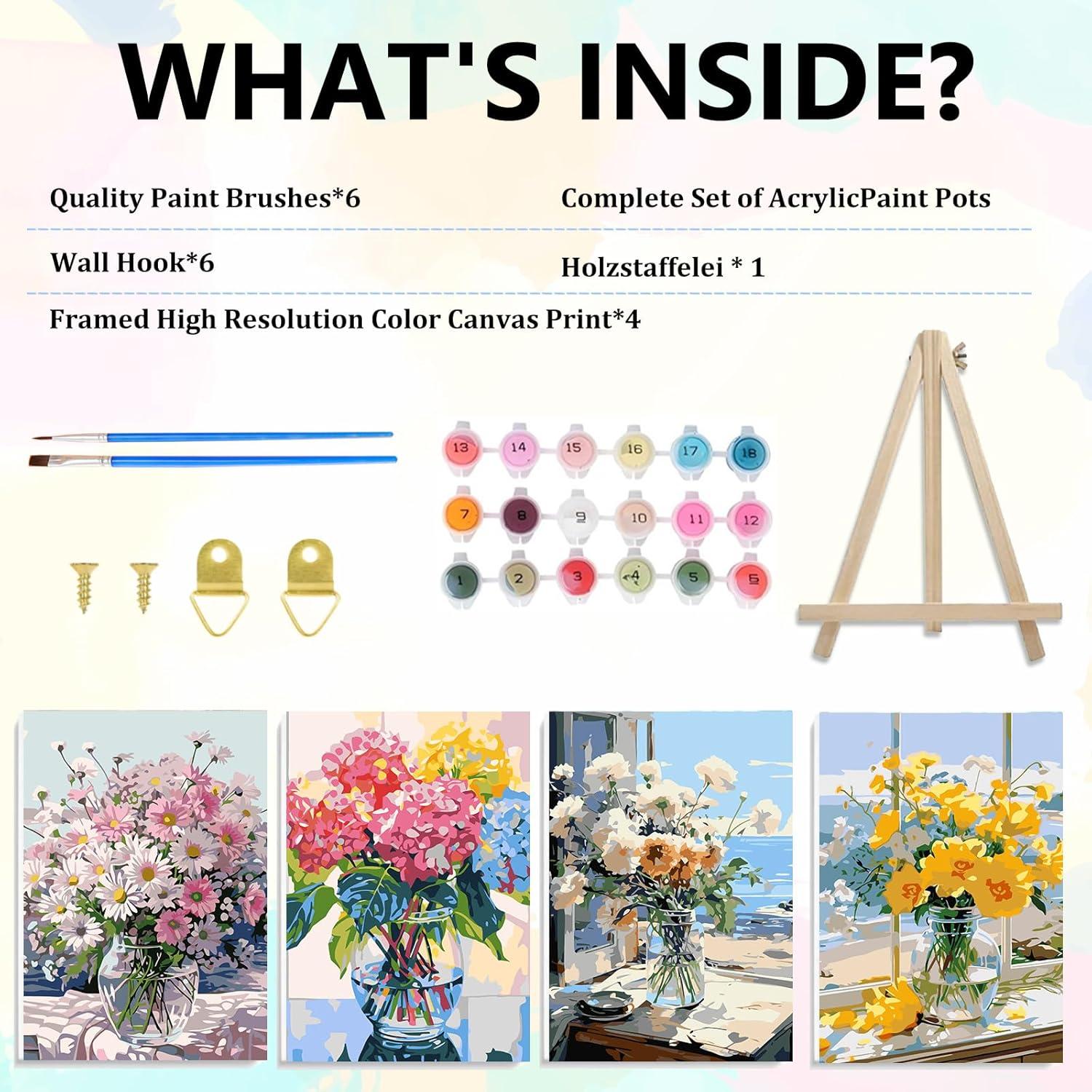 Kit de Pintura por Números Aestalrcus 25.4x30.5 cm Flores