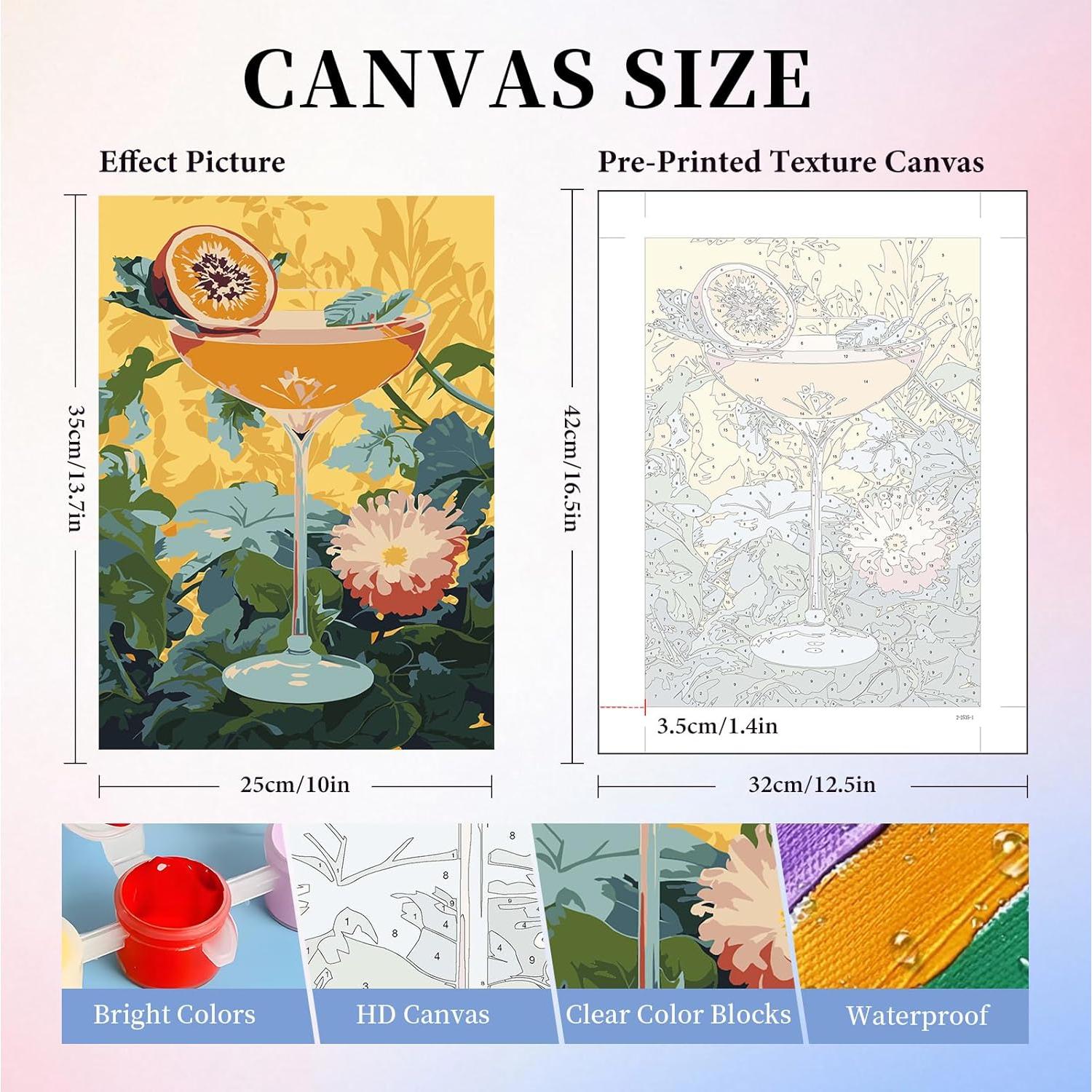 Kit de Pintura por Números Camocin 6 Paquetes Adultos 25.4x35.6cm