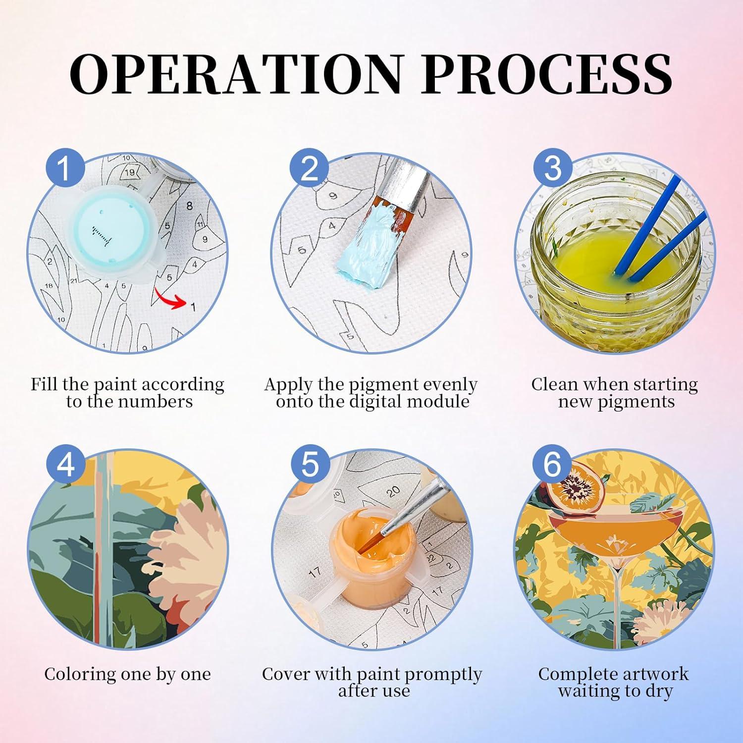 Kit de Pintura por Números Camocin 6 Paquetes Adultos 25.4x35.6cm