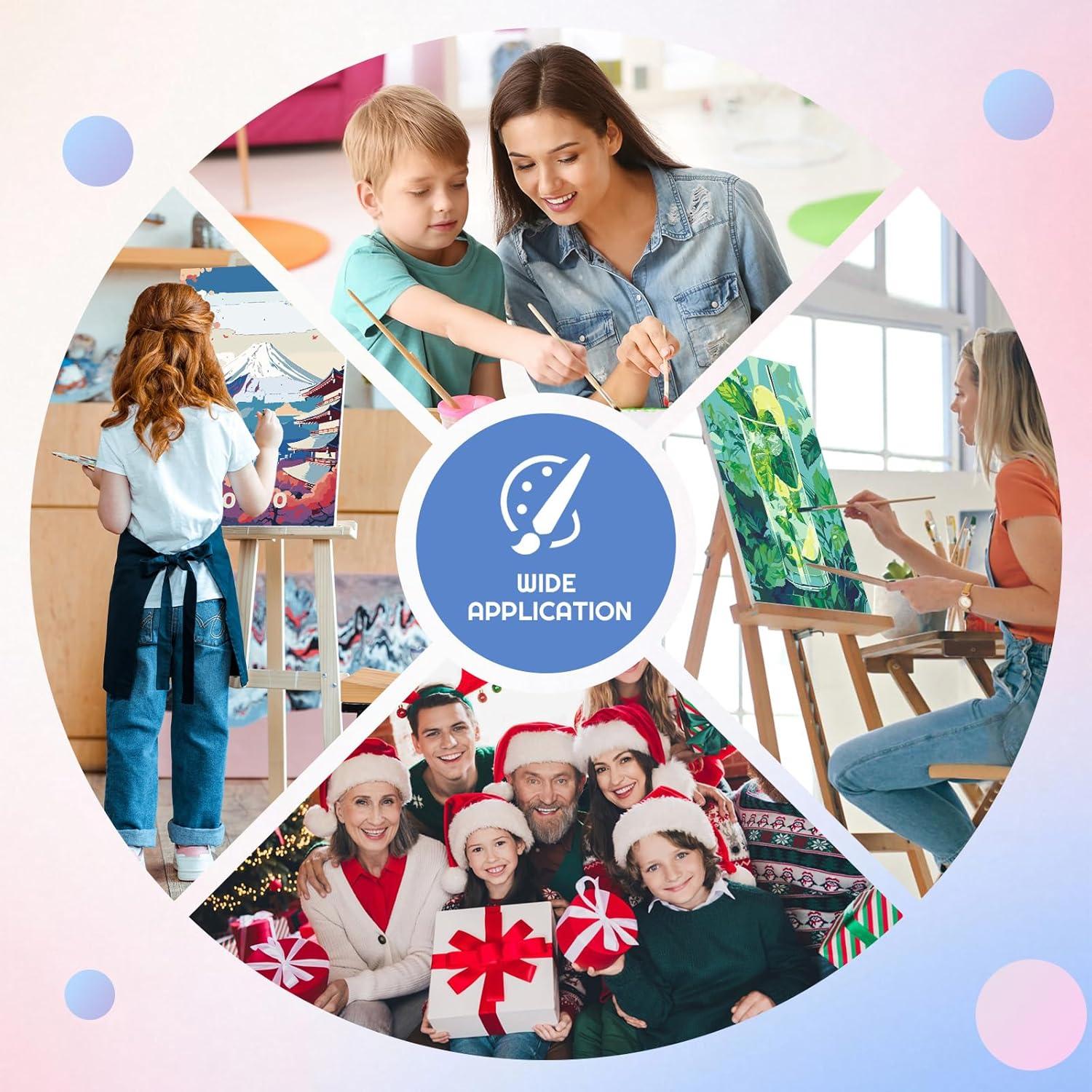 Kit de Pintura por Números Camocin 6 Paquetes Adultos 25.4x35.6cm