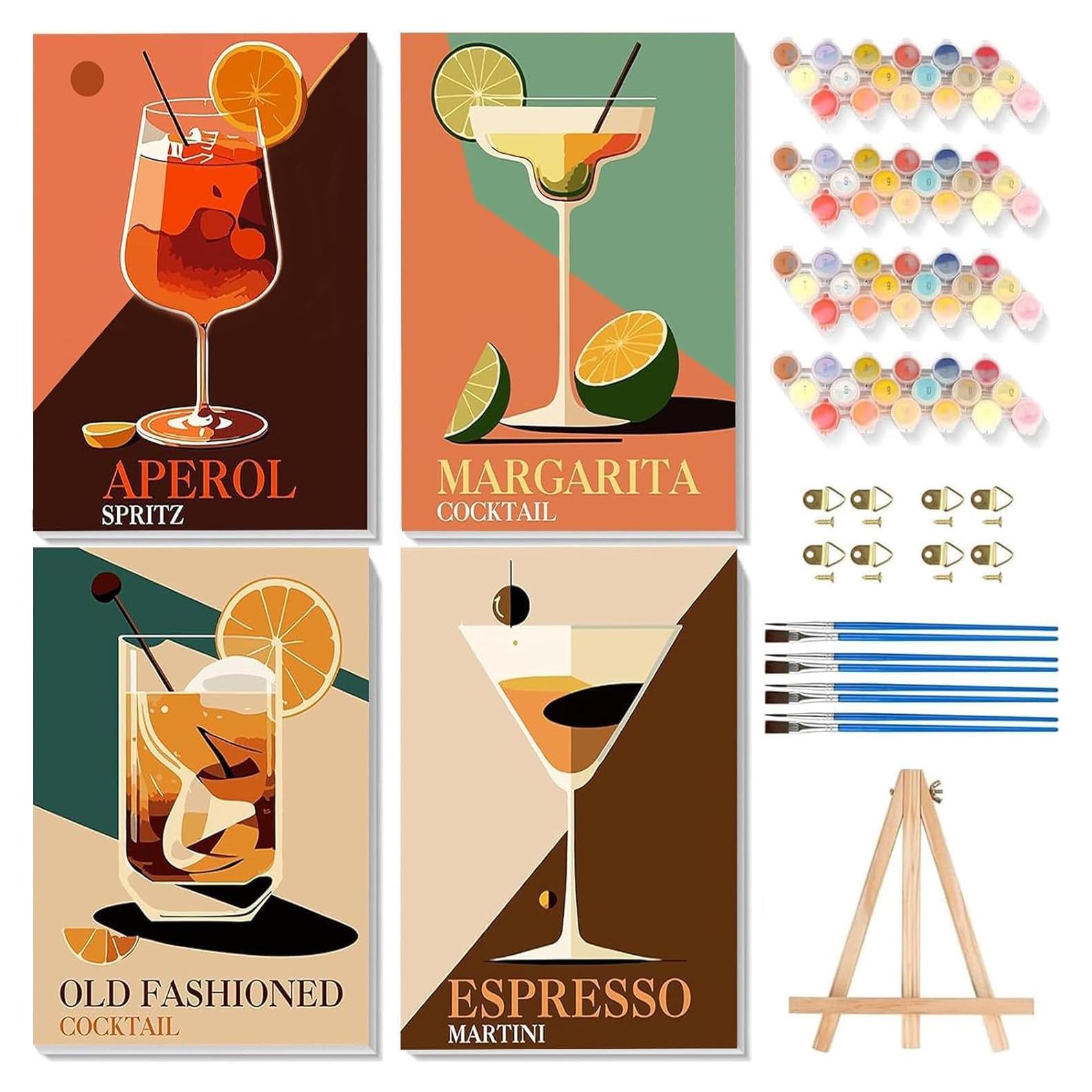 Kit de Pintura por Números Adultos cviokrdu Retro 20x30cm