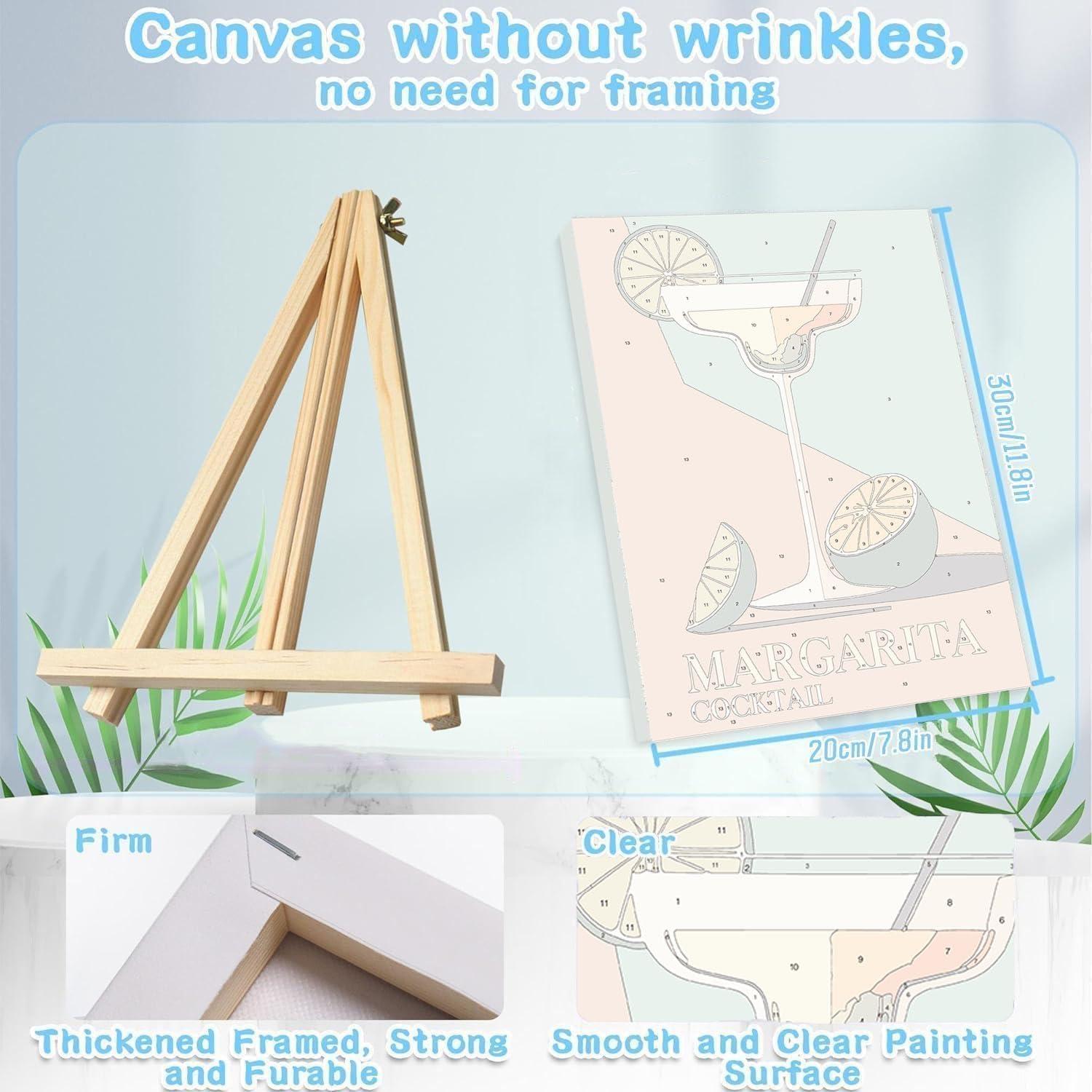 Kit de Pintura por Números Adultos cviokrdu Retro 20x30cm