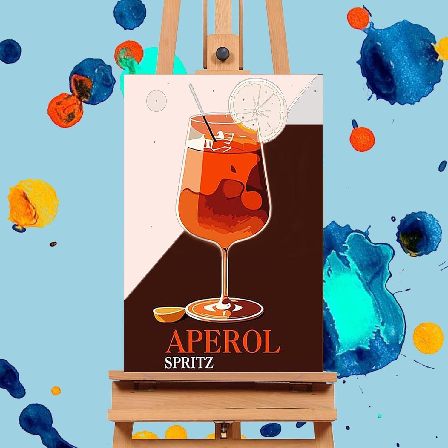 Kit de Pintura por Números Adultos cviokrdu Retro 20x30cm