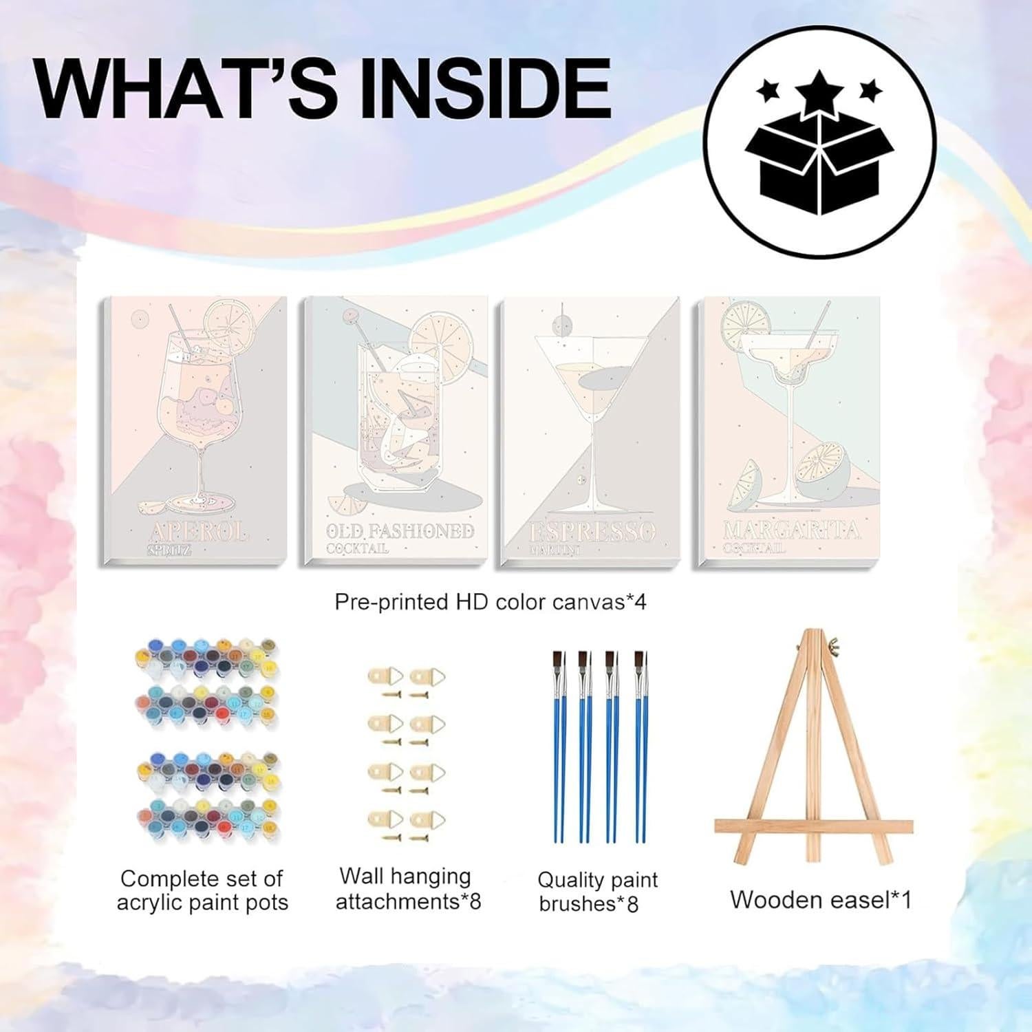 Kit de Pintura por Números Adultos cviokrdu Retro 20x30cm