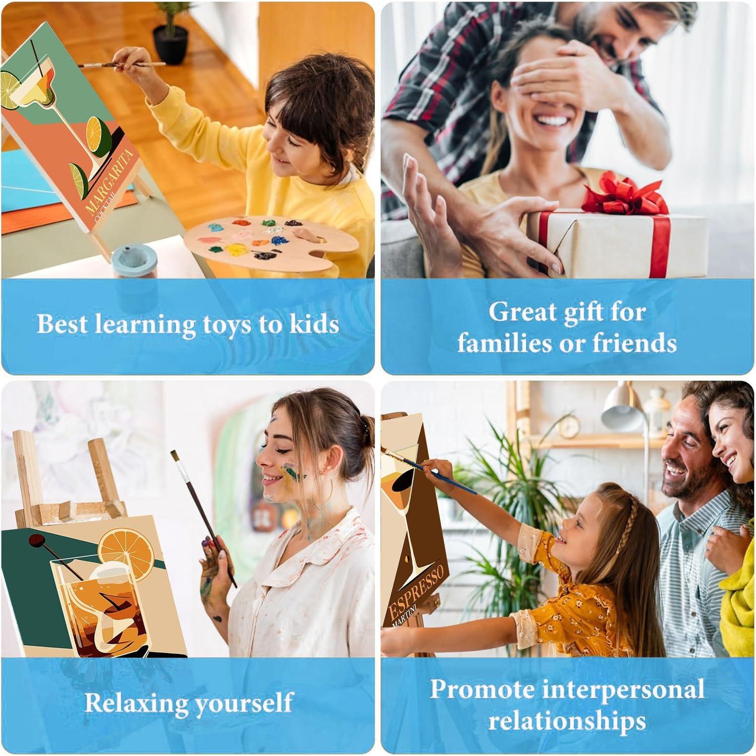 Kit de Pintura por Números Adultos cviokrdu Retro 20x30cm