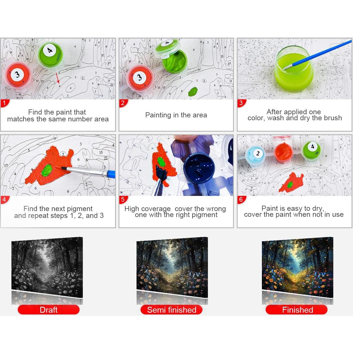 Kit de Pintura por Números TUMOVO 40x50 cm para Adultos