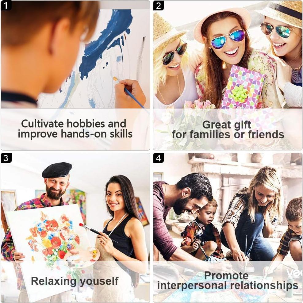 Kit de Pintura por Números TUMOVO 40x50 cm para Adultos