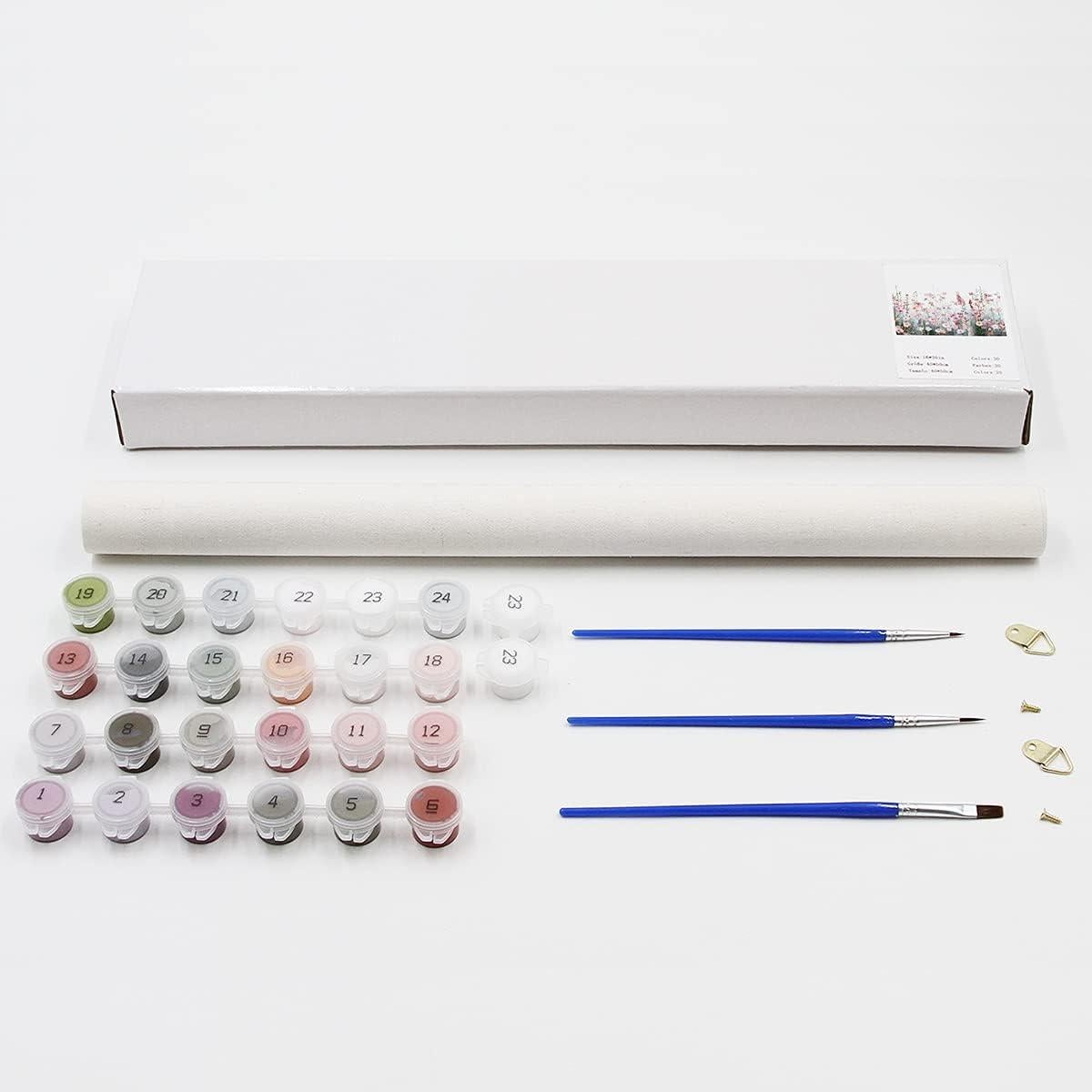 Kit de Pintura por Números SUMGAR Flores Rosadas 40x50 cm