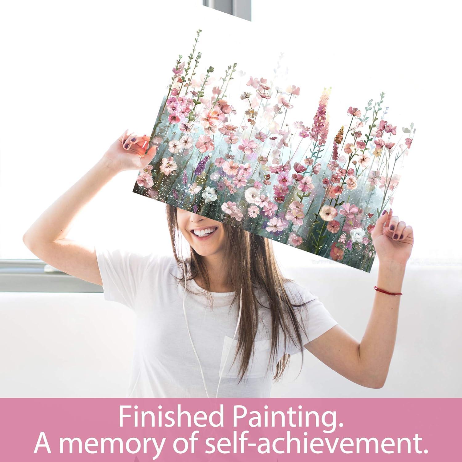 Kit de Pintura por Números SUMGAR Flores Rosadas 40x50 cm