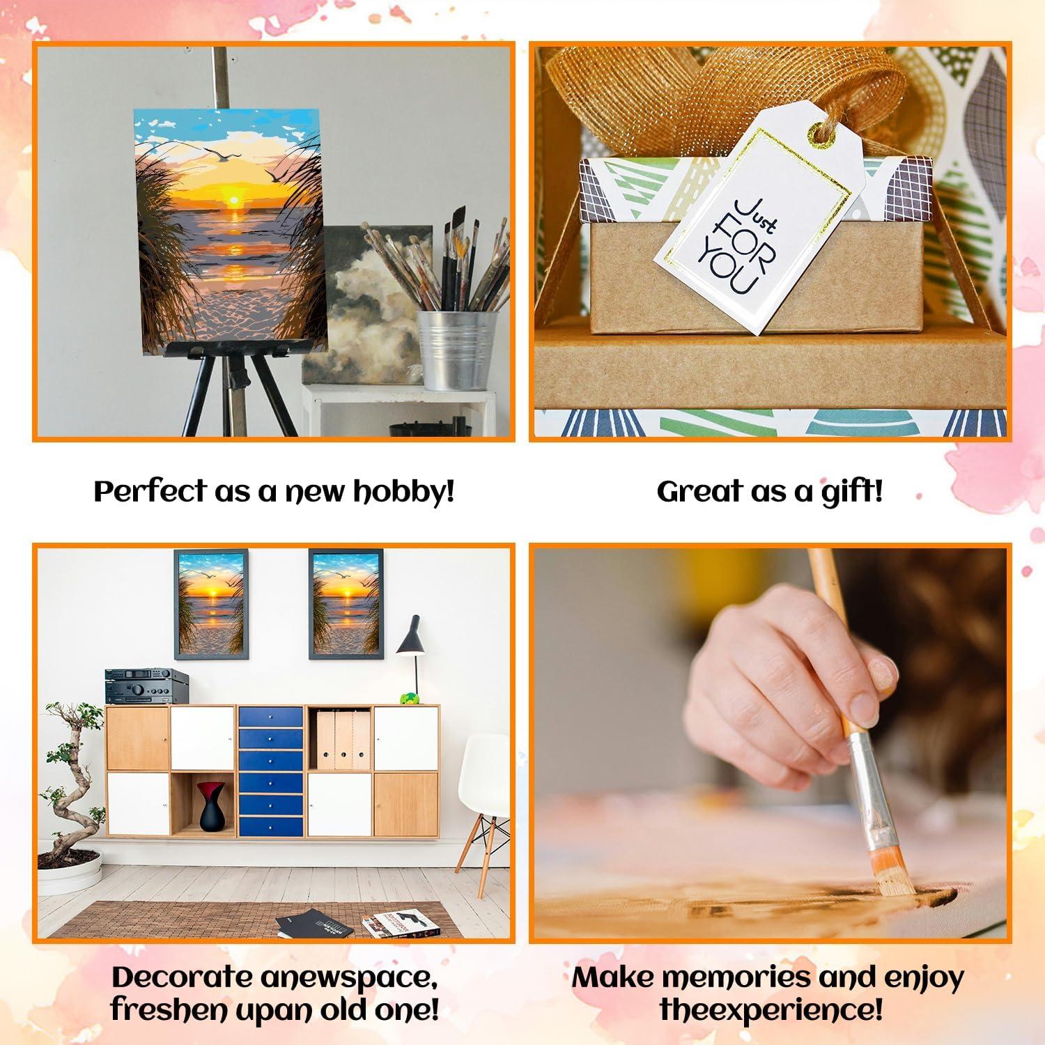 Kit de Pintura por Números NPCSWXQ 40x50cm Atardecer Playa