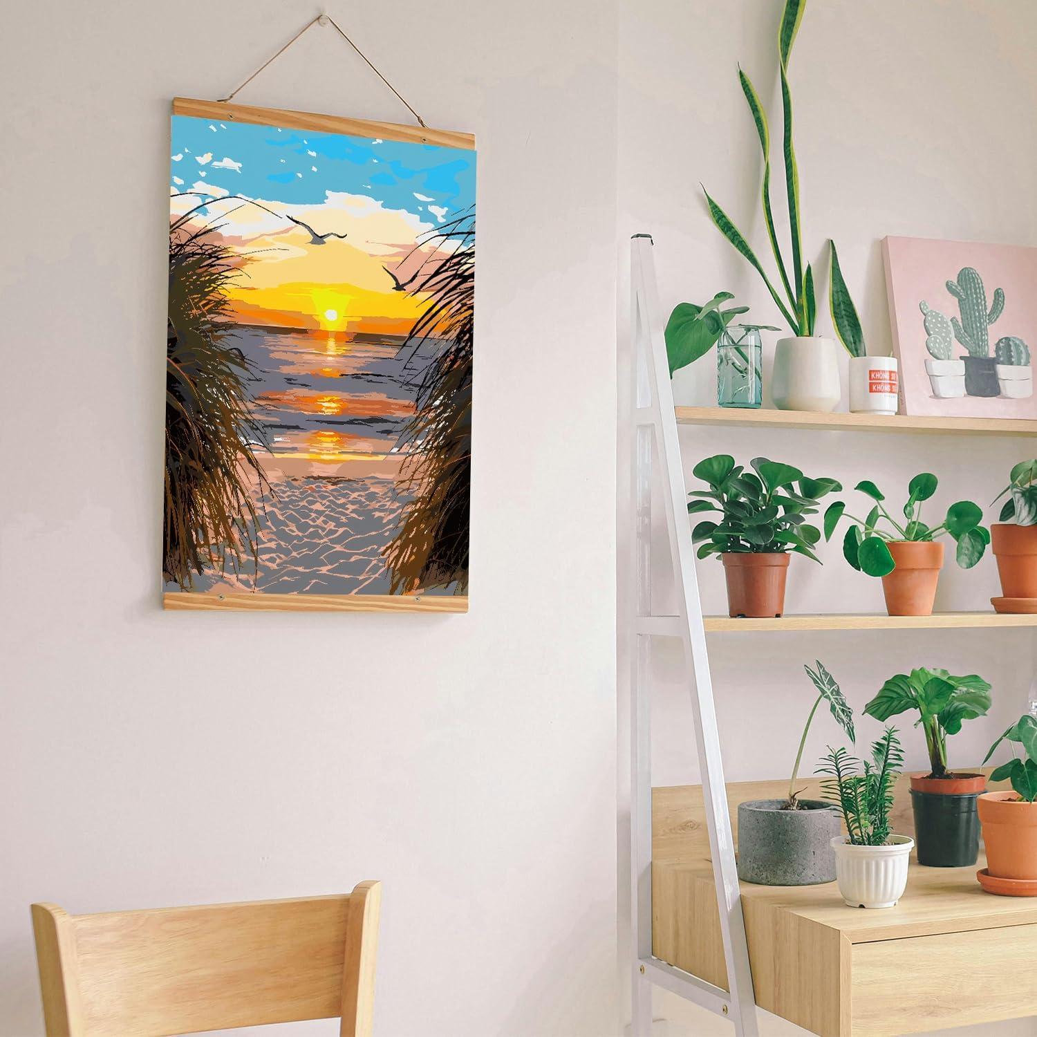 Kit de Pintura por Números NPCSWXQ 40x50cm Atardecer Playa