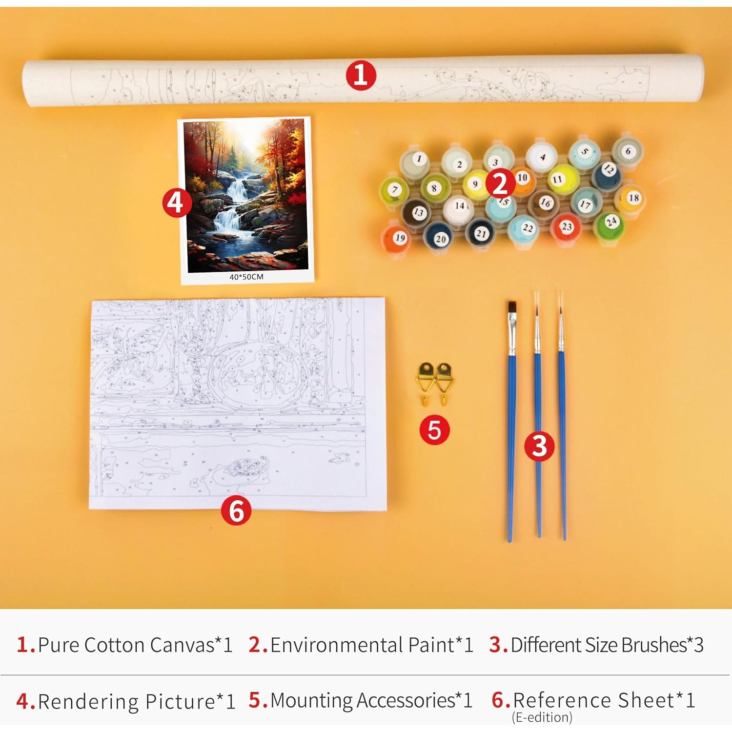 Kit de Pintura por Números TUMOVO 40.64x50.8 cm Bosque de Otoño