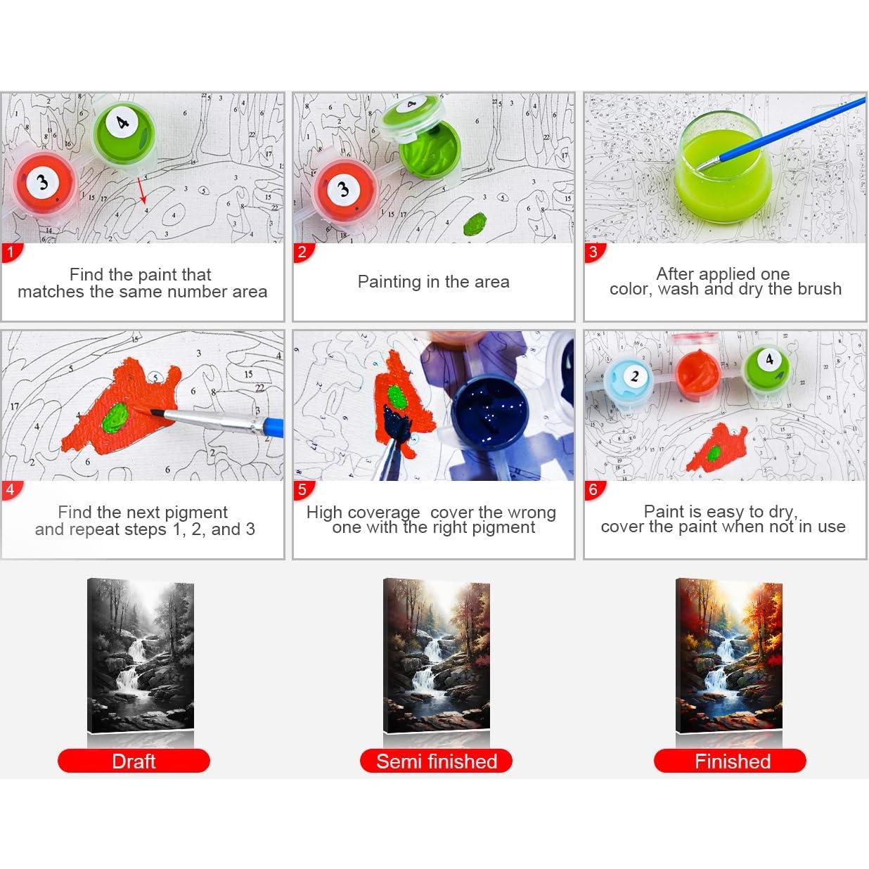 Kit de Pintura por Números TUMOVO 40.64x50.8 cm Bosque de Otoño