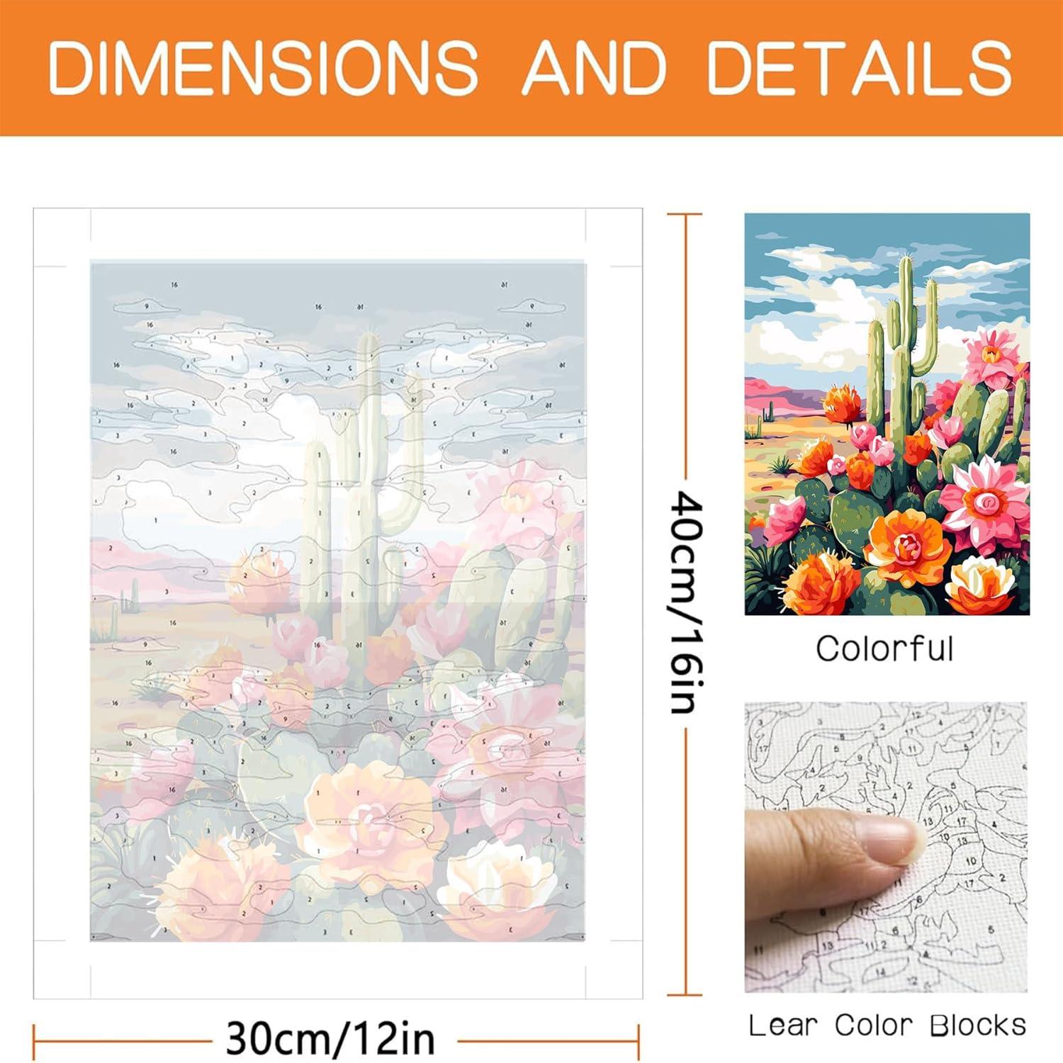 Kit de Pintura por Números Diymood 30x40 cm Floral Acrílico